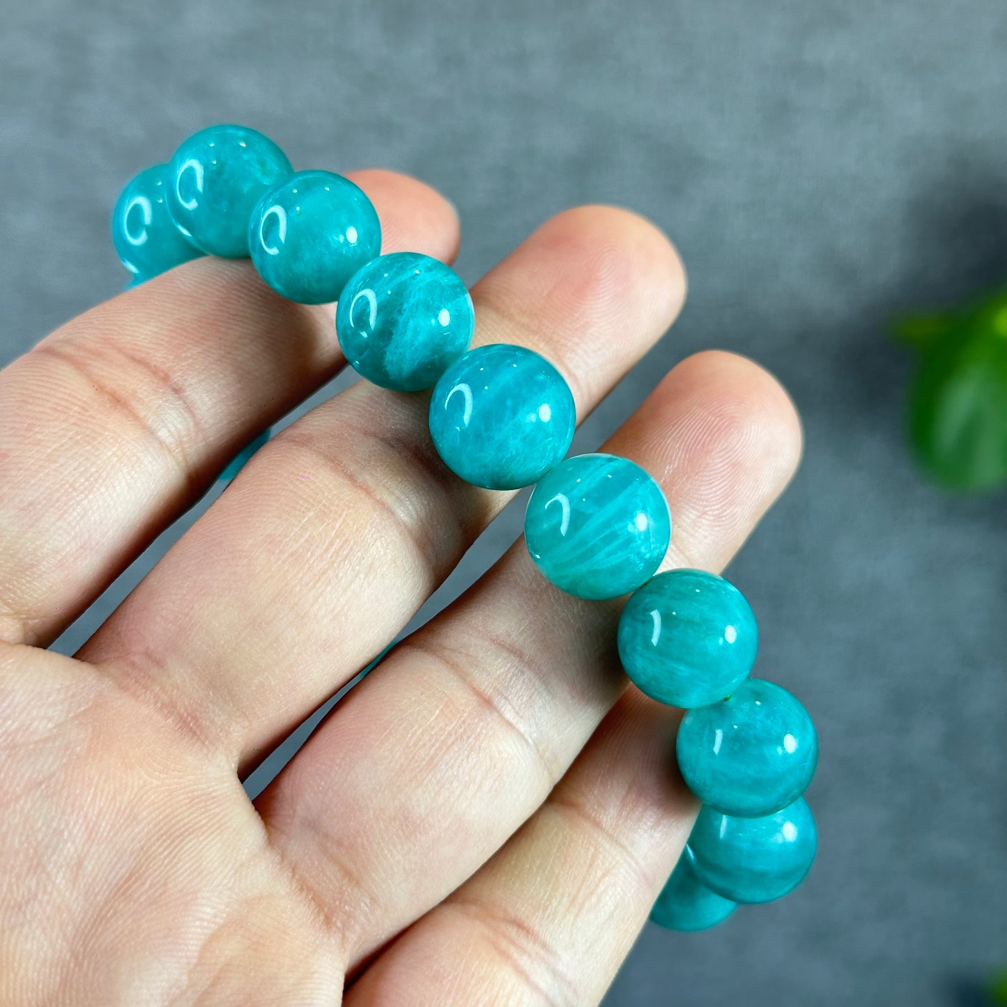 Deep Sea Russian Natural Amazonite Bracelet Size 12 mm