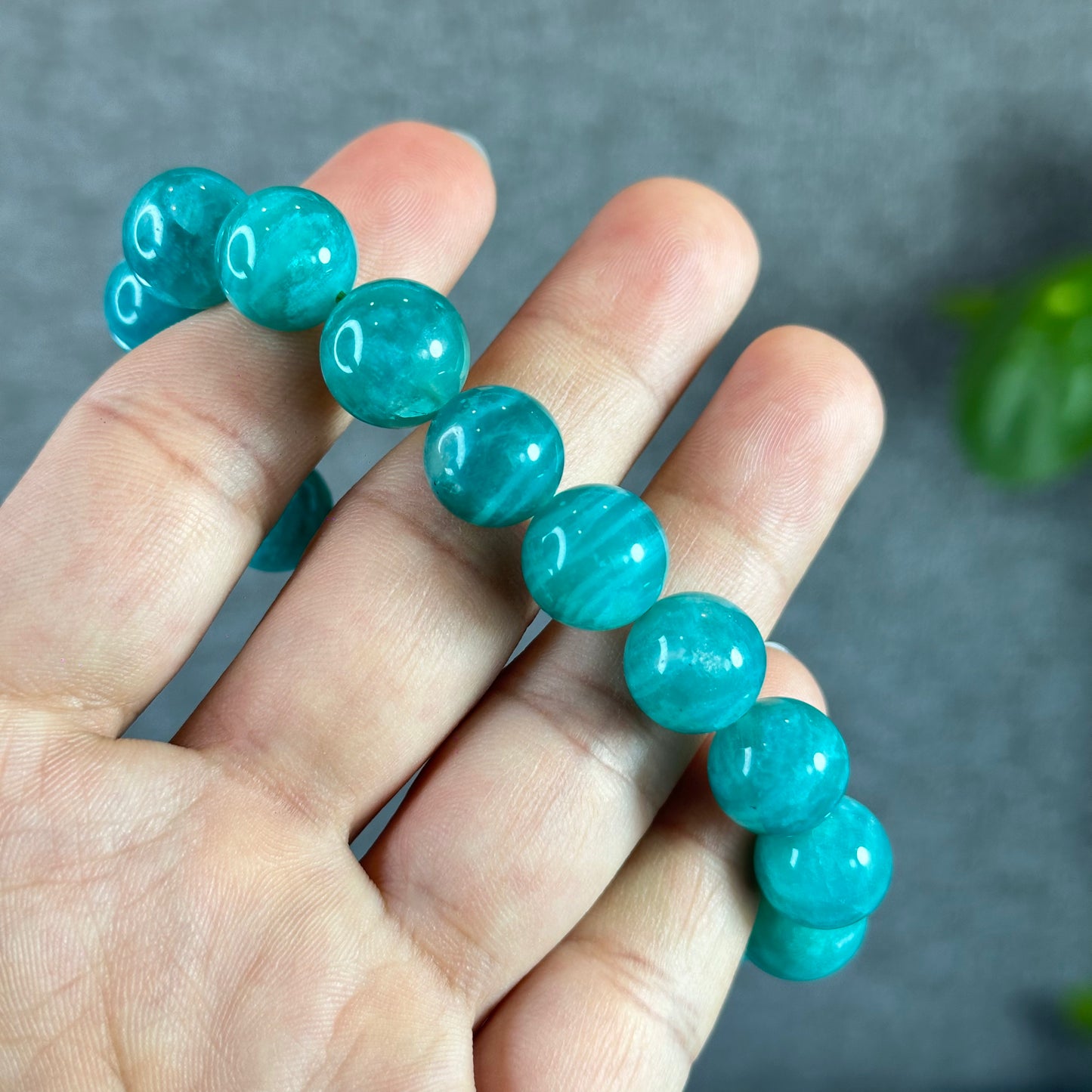 Deep Sea Russian Natural Amazonite Bracelet Size 12 mm