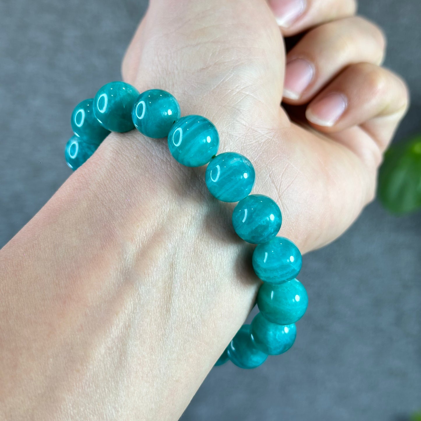 Deep Sea Russian Natural Amazonite Bracelet Size 12 mm