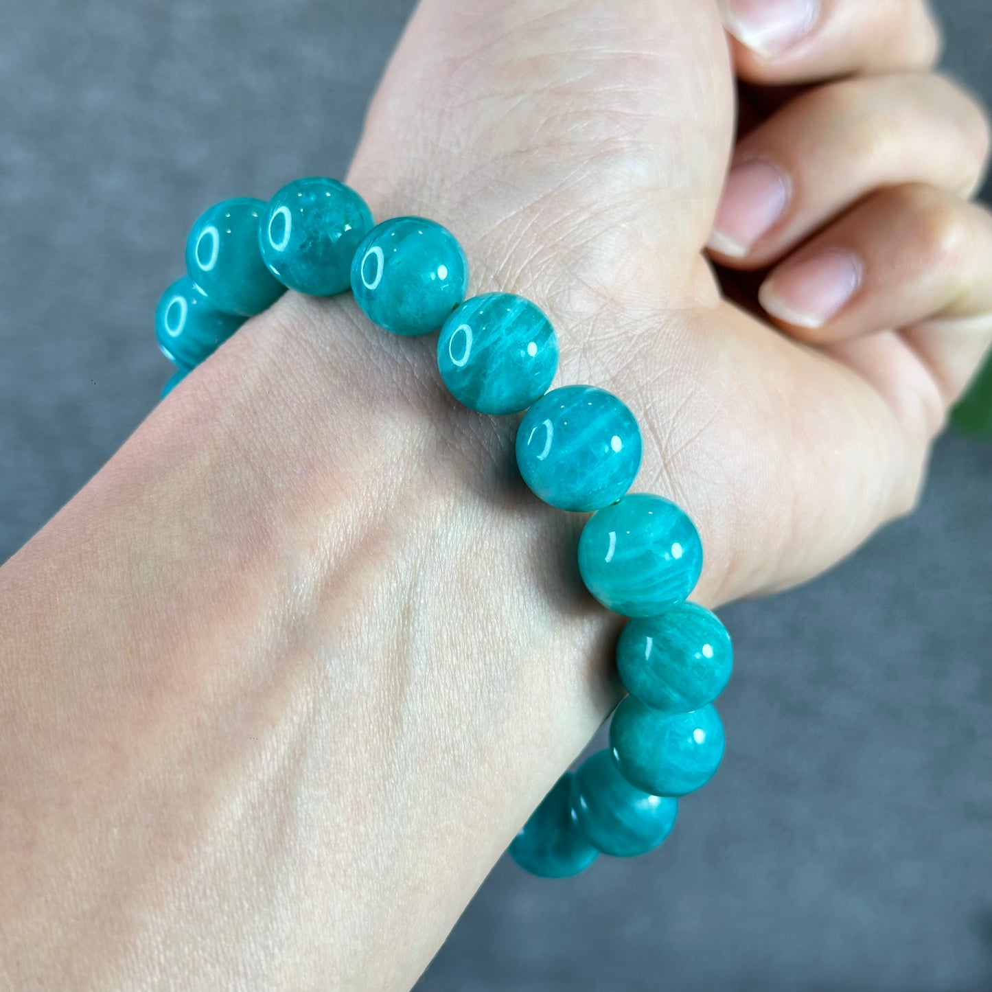 Deep Sea Russian Natural Amazonite Bracelet Size 12 mm