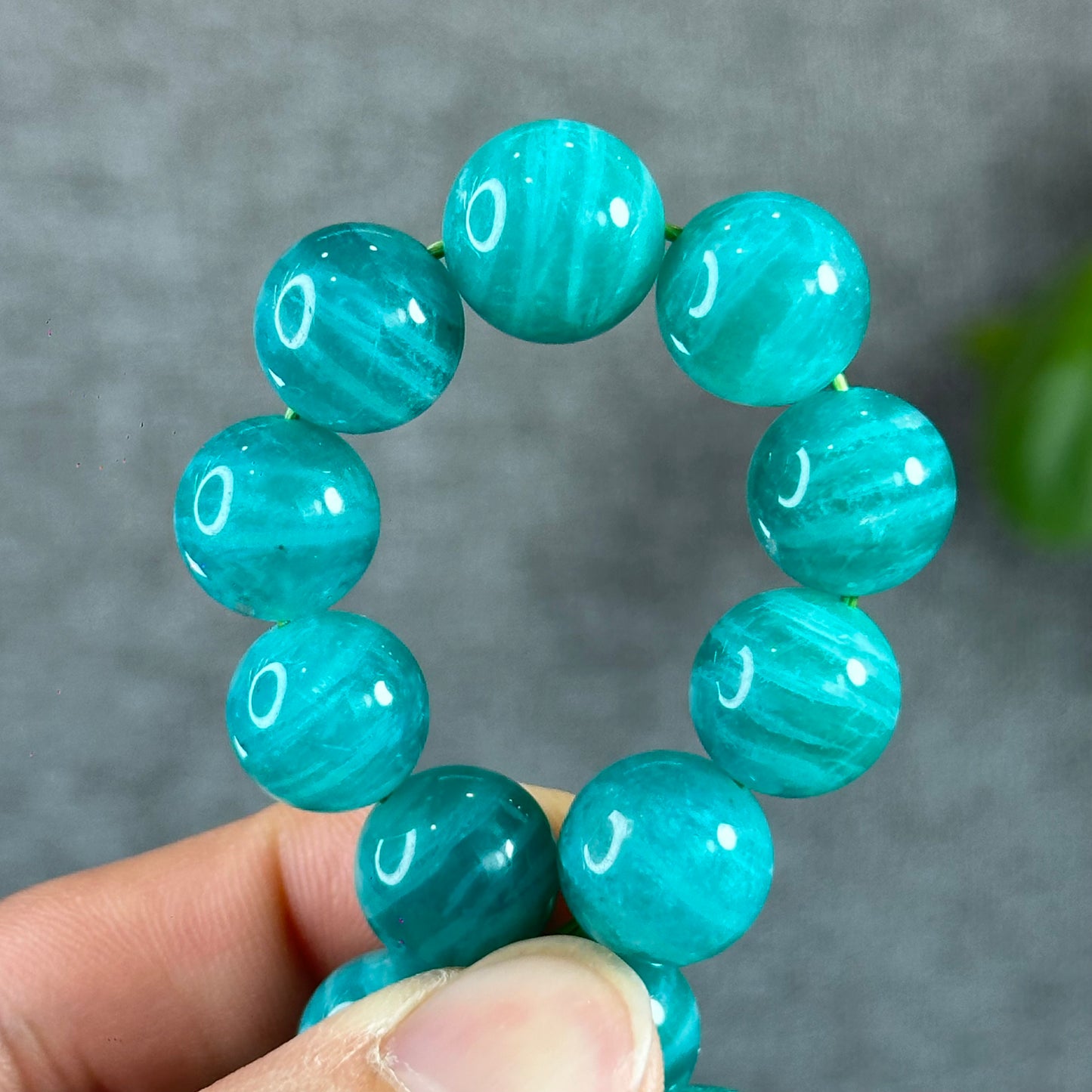 Deep Sea Russian Natural Amazonite Bracelet Size 12 mm
