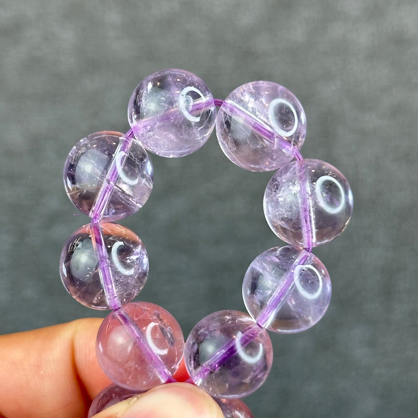 Natural Lavender Rainbow Amethyst Bracelet Size 13.5 mm