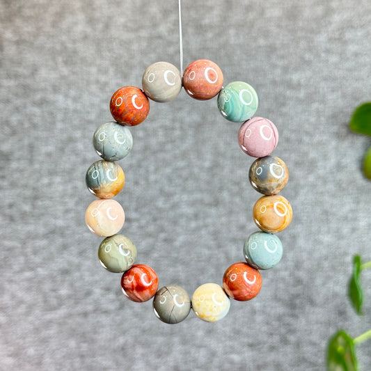 Multi Colour Natural Alashan Agate Bracelet Size 13.2 mm