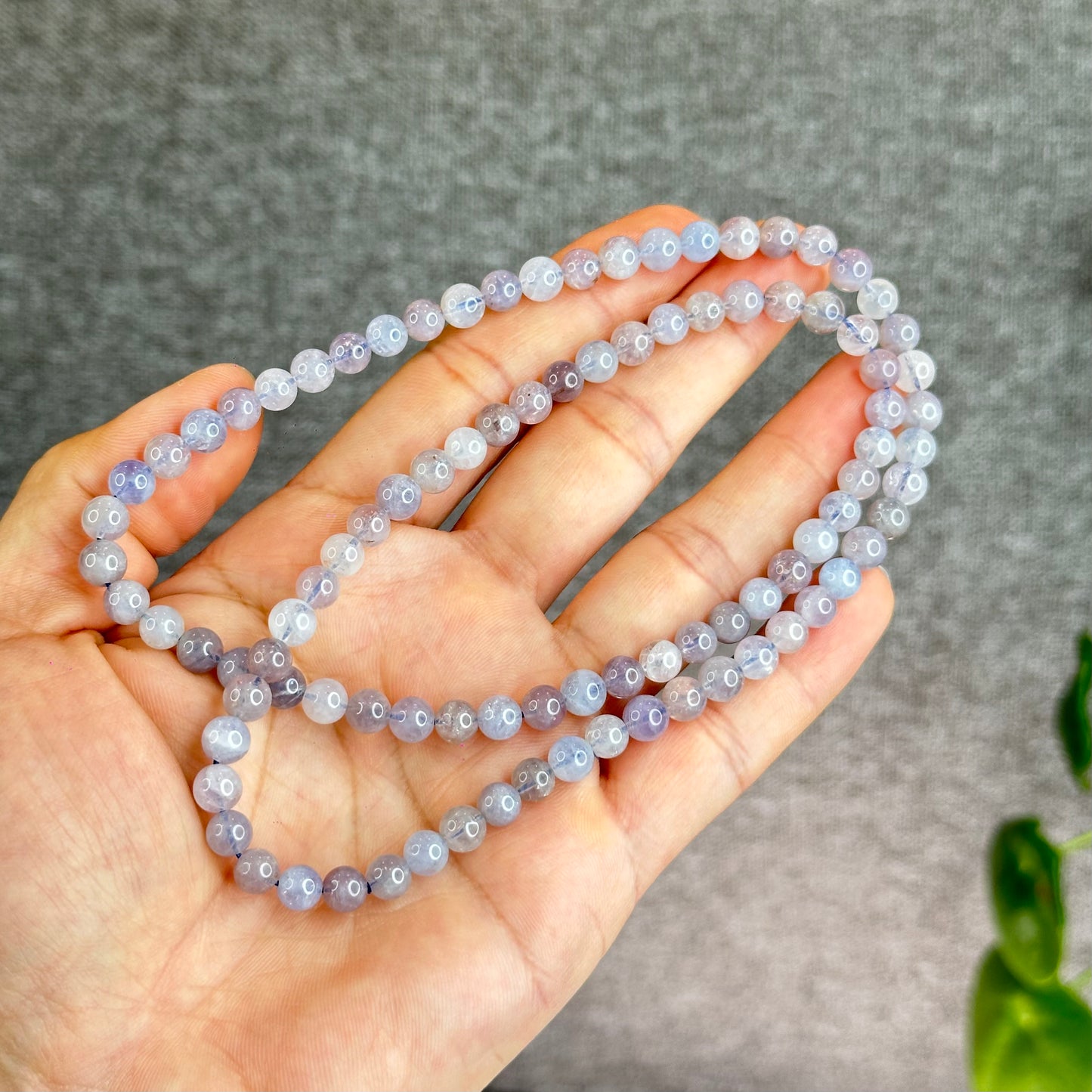 Natural Blue Rose Quartz Triple Wrap Bracelet Size 6 mm