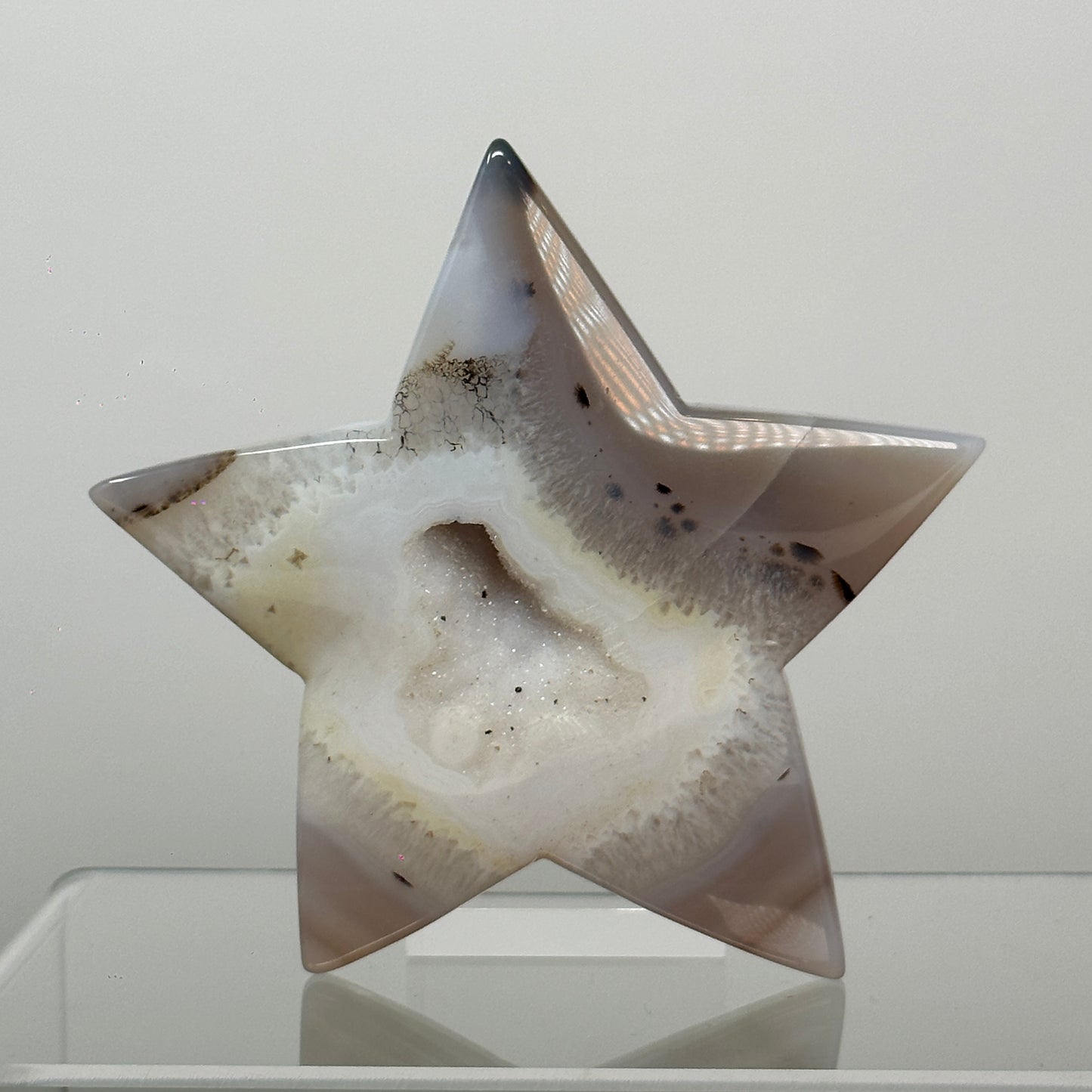 Natural Druzy Agate Star Figurine