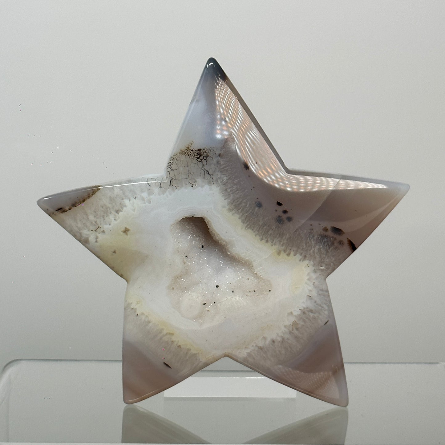Natural Druzy Agate Star Figurine