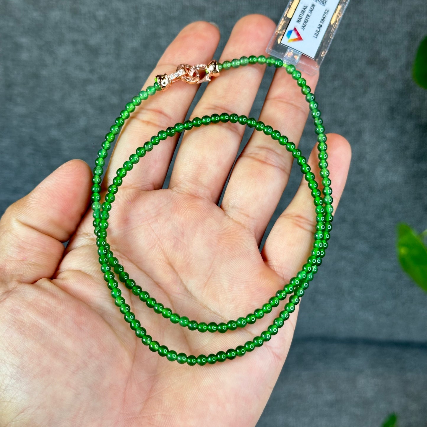 Natural Imperial Green Translucent Jadeite Jade VIP Necklace Accent Clasp