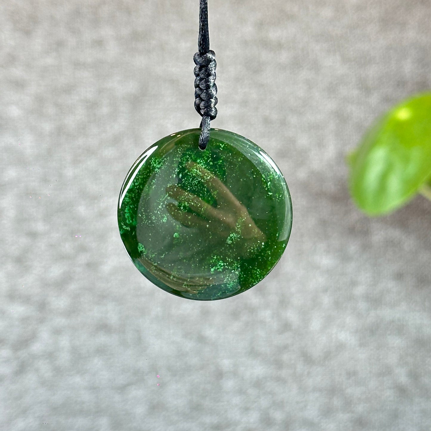 Light Floral Green Round Luch Coin VIP Natural Nephrite Jade Pendant