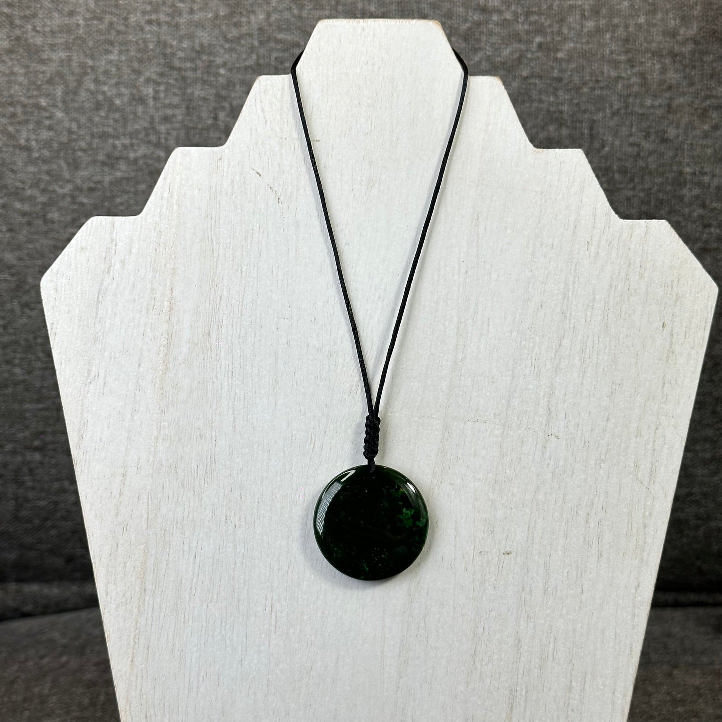 Light Floral Green Round Luch Coin VIP Natural Nephrite Jade Pendant