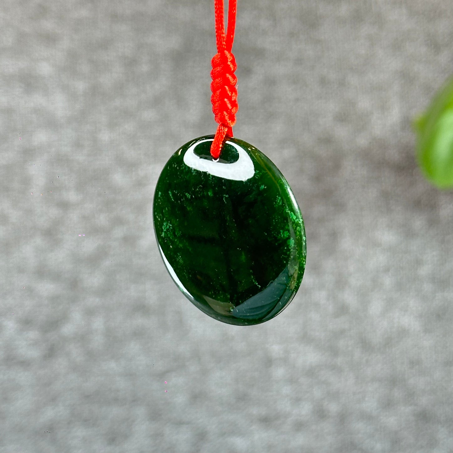 Light Floral Green Round Luch Coin VIP Natural Nephrite Jade Pendant