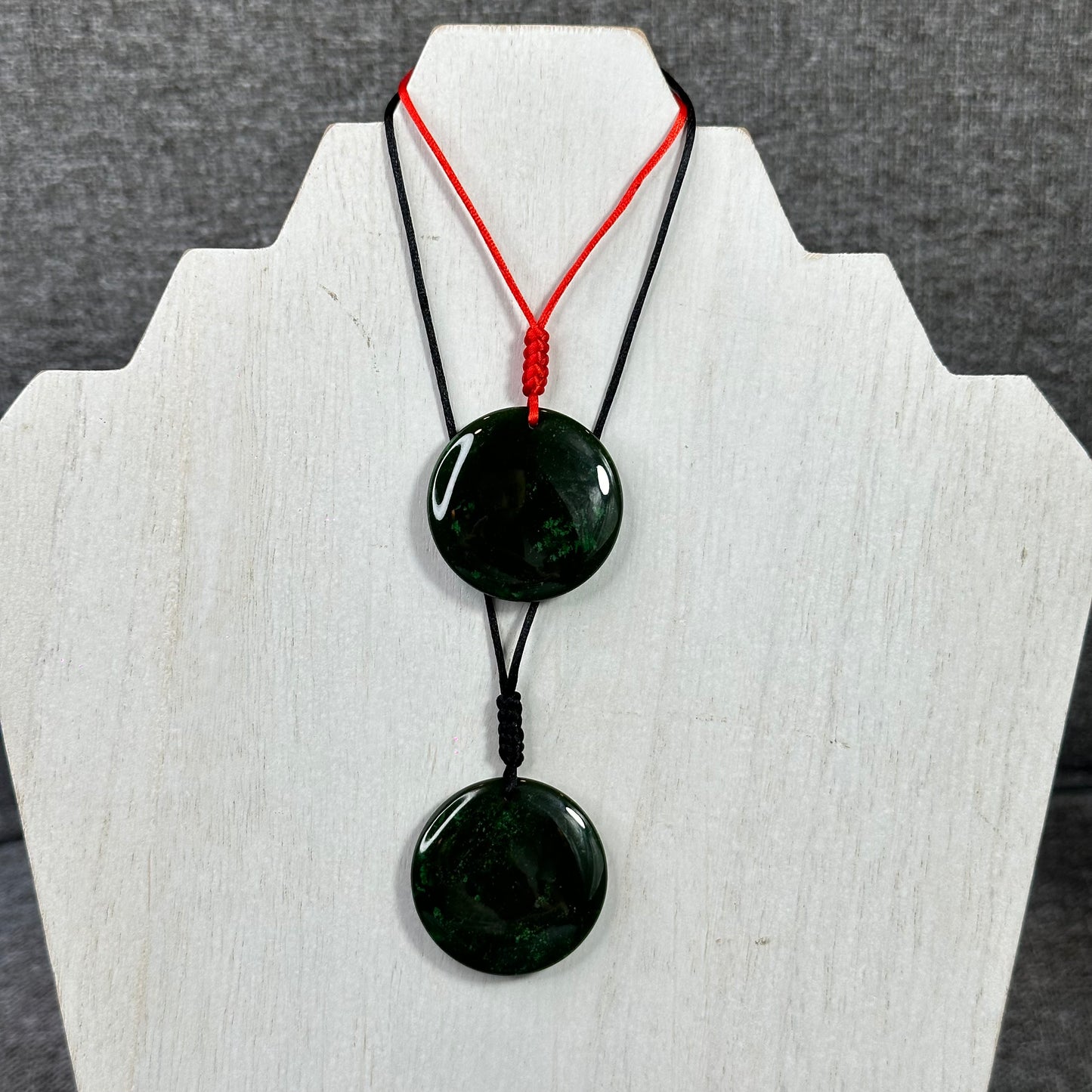 Light Floral Green Round Luch Coin VIP Natural Nephrite Jade Pendant