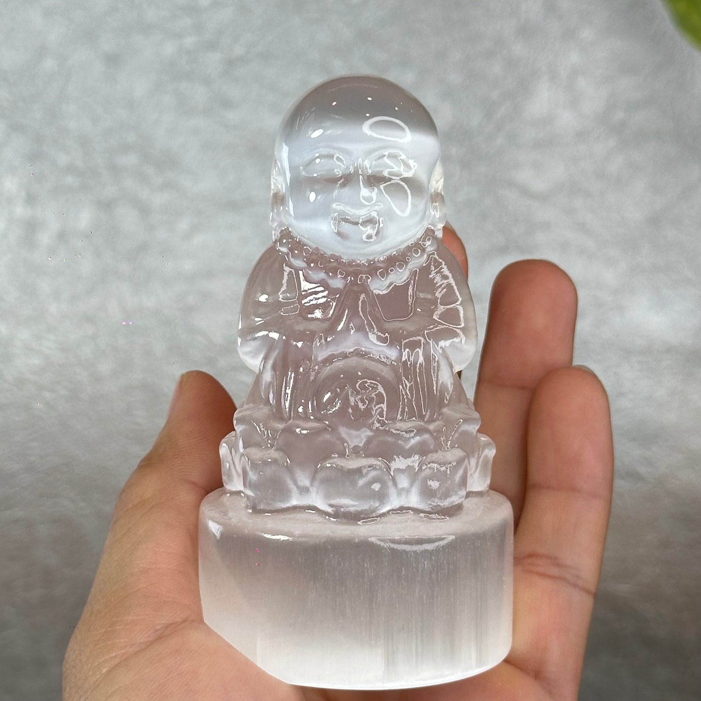 Natural Selenite Buddha Figurine