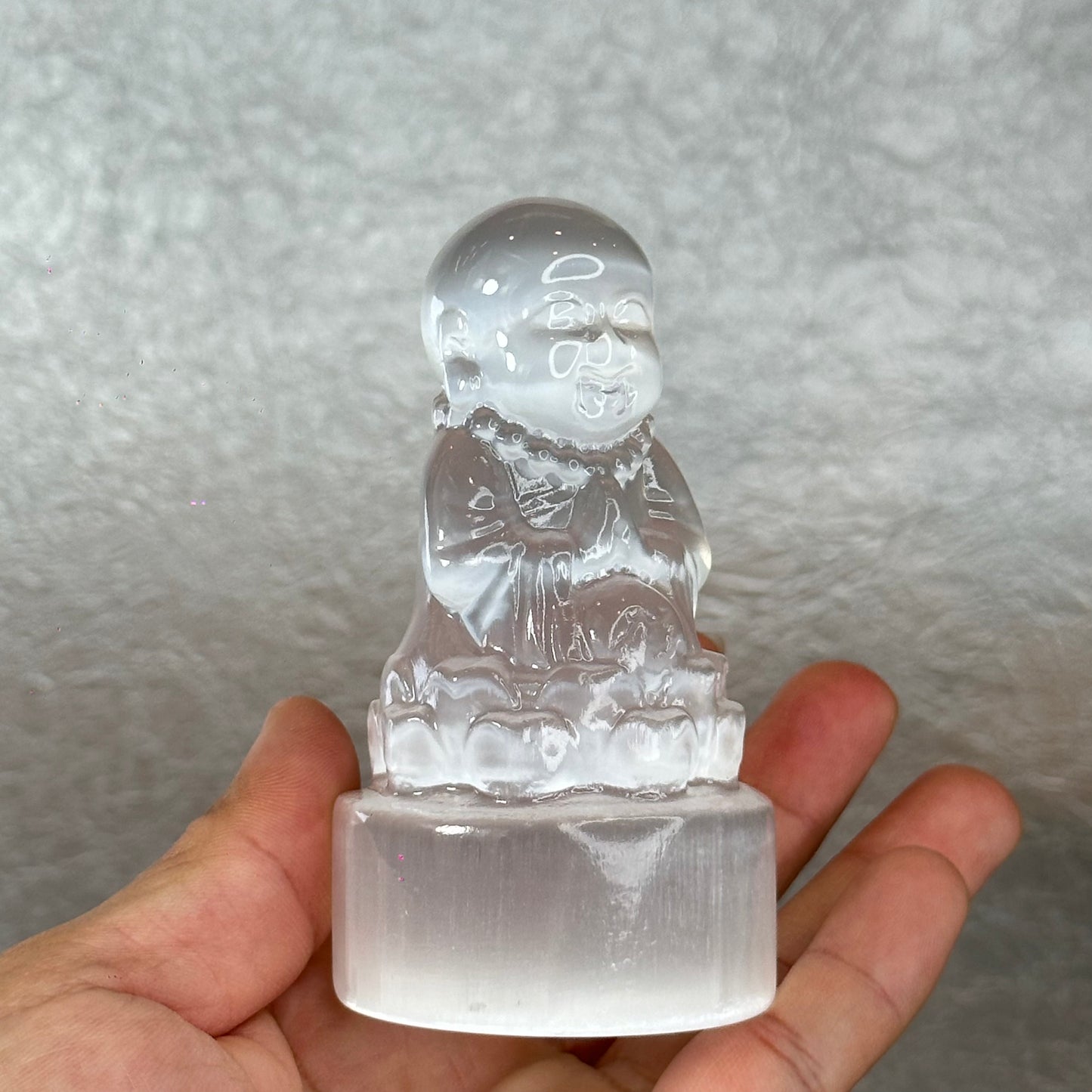 Natural Selenite Buddha Figurine