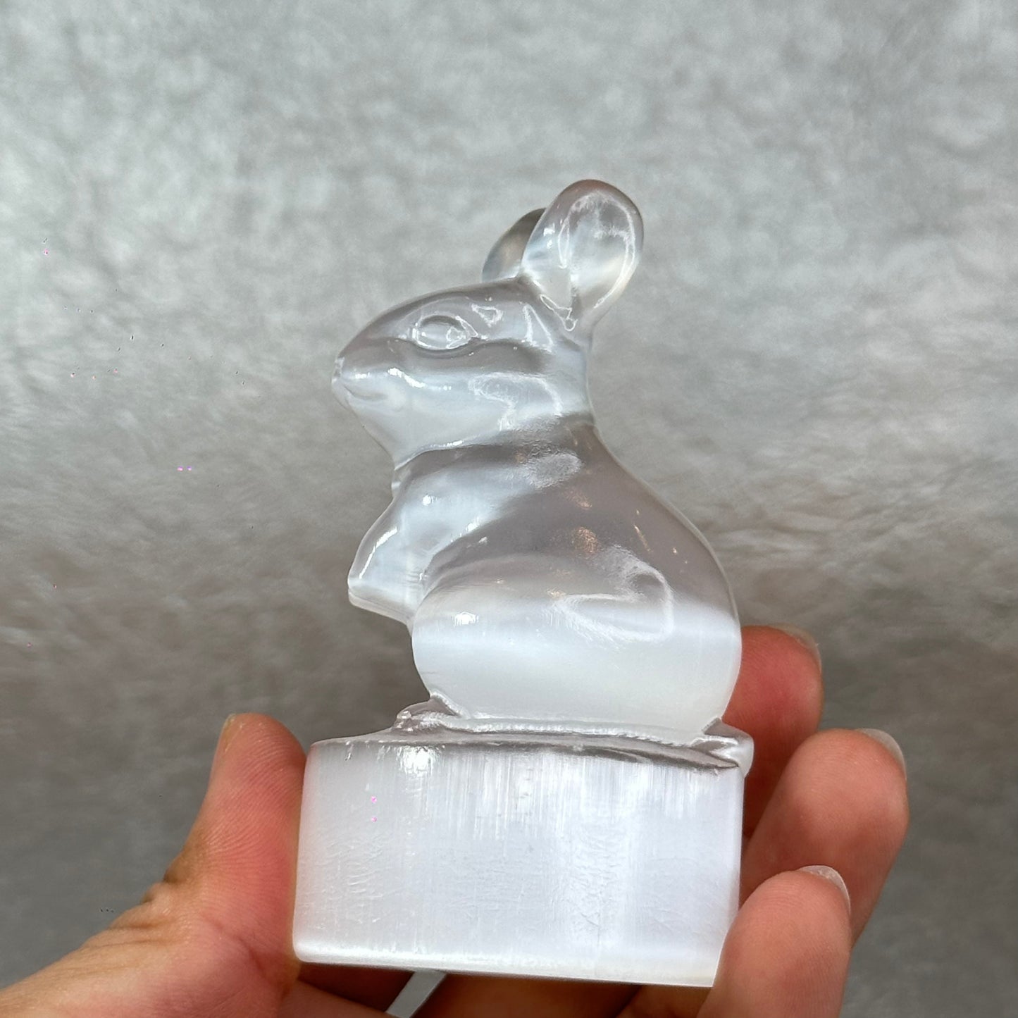 Natural Selenite Rabbit Figurine