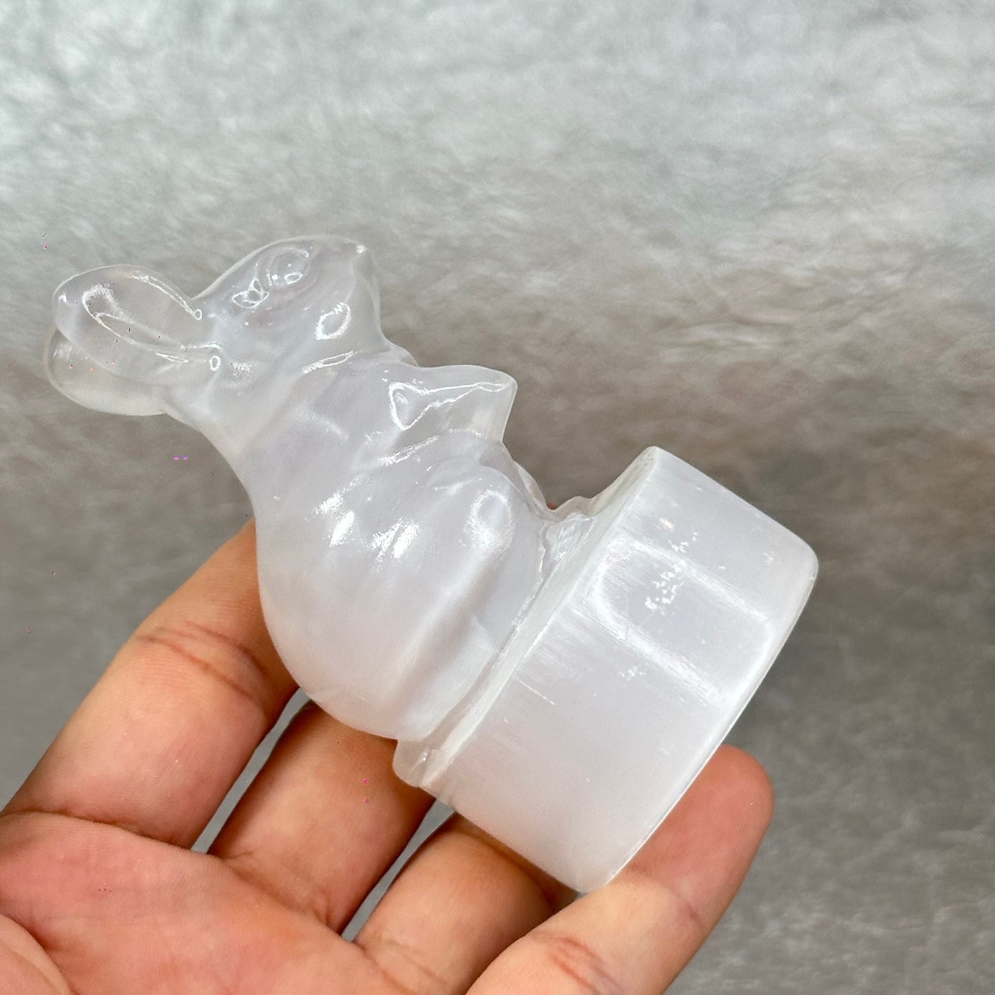 Natural Selenite Rabbit Figurine
