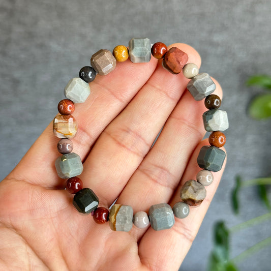 Natural Ocean Jasper Bracelet Size 8.5 mm