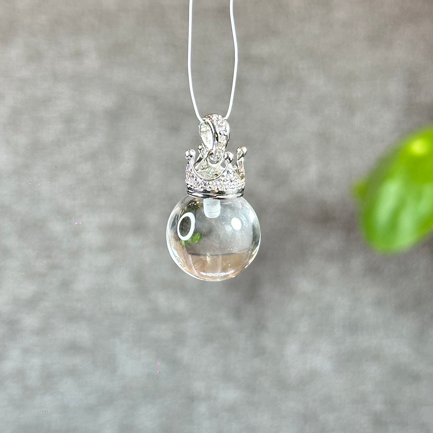 Clear Quartz Pendant with Crown Silver setting