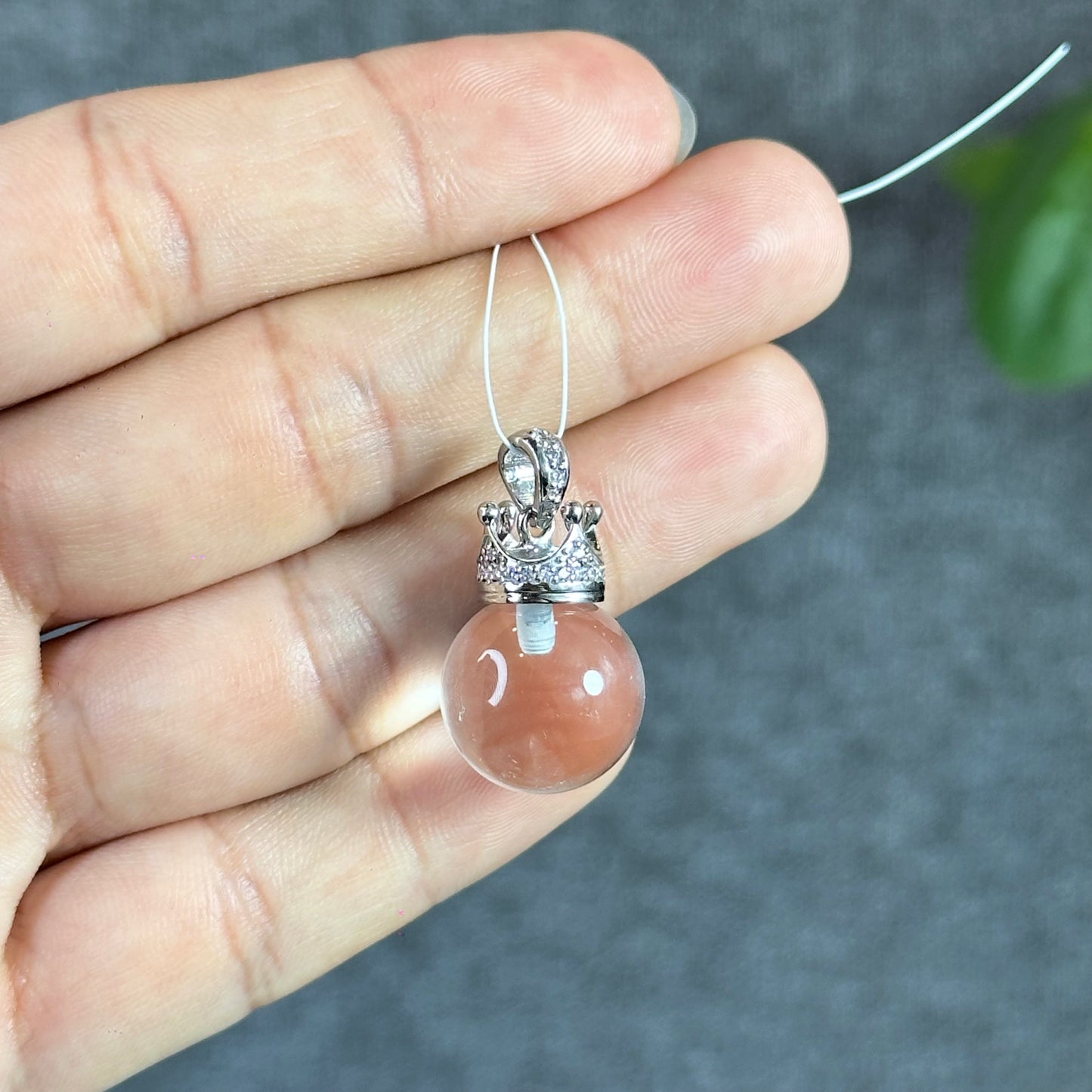 Clear Quartz Pendant with Crown Silver setting
