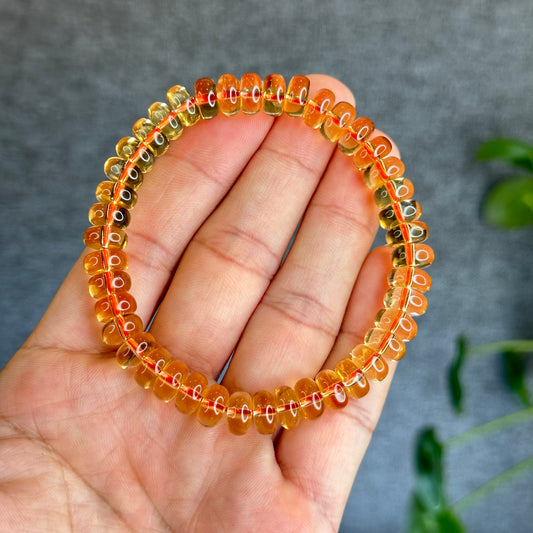 Natural Citrine Rondelle Bracelet Size 8.7 mm