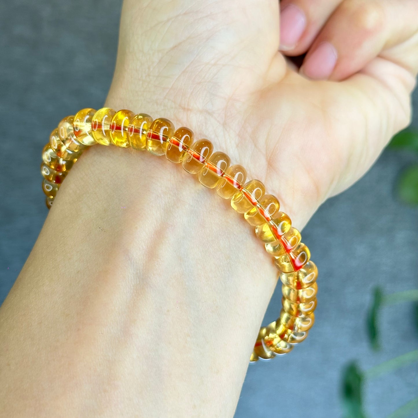 Natural Citrine Rondelle Bracelet Size 8.7 mm