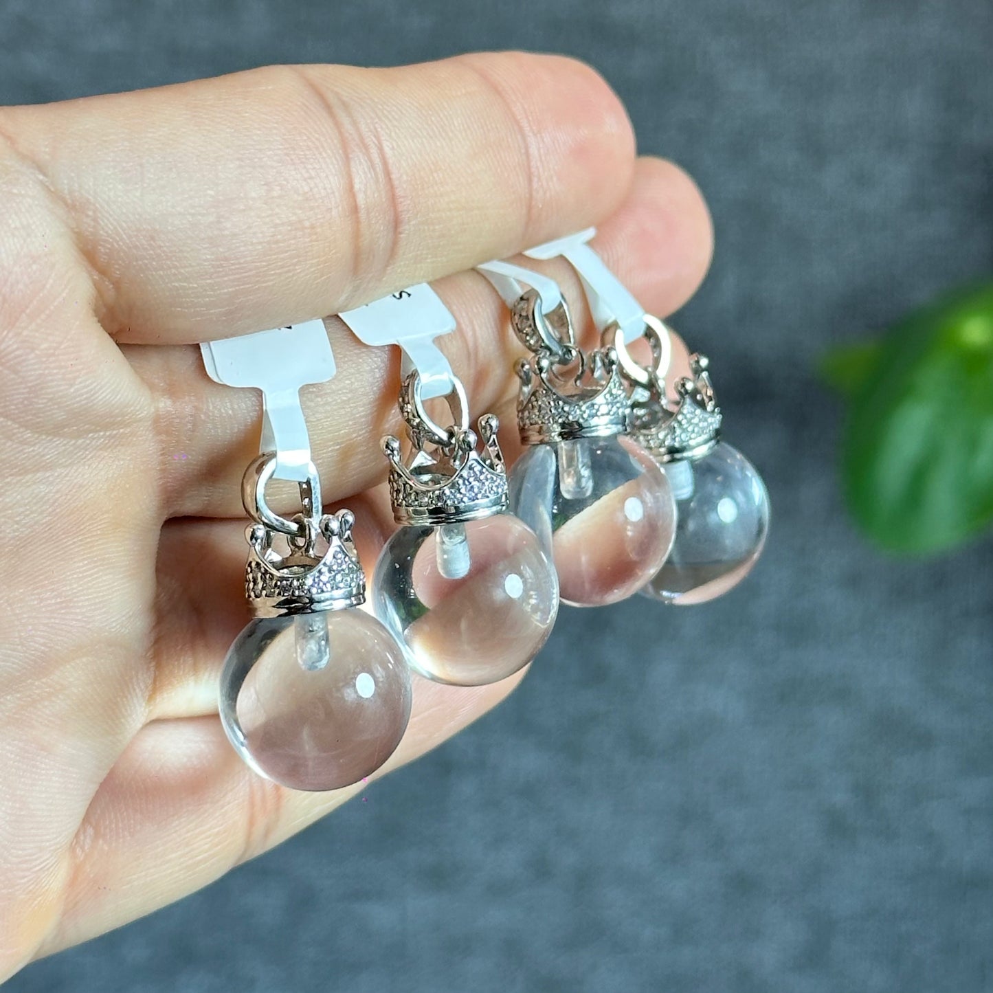 Clear Quartz Pendant with Crown Silver setting
