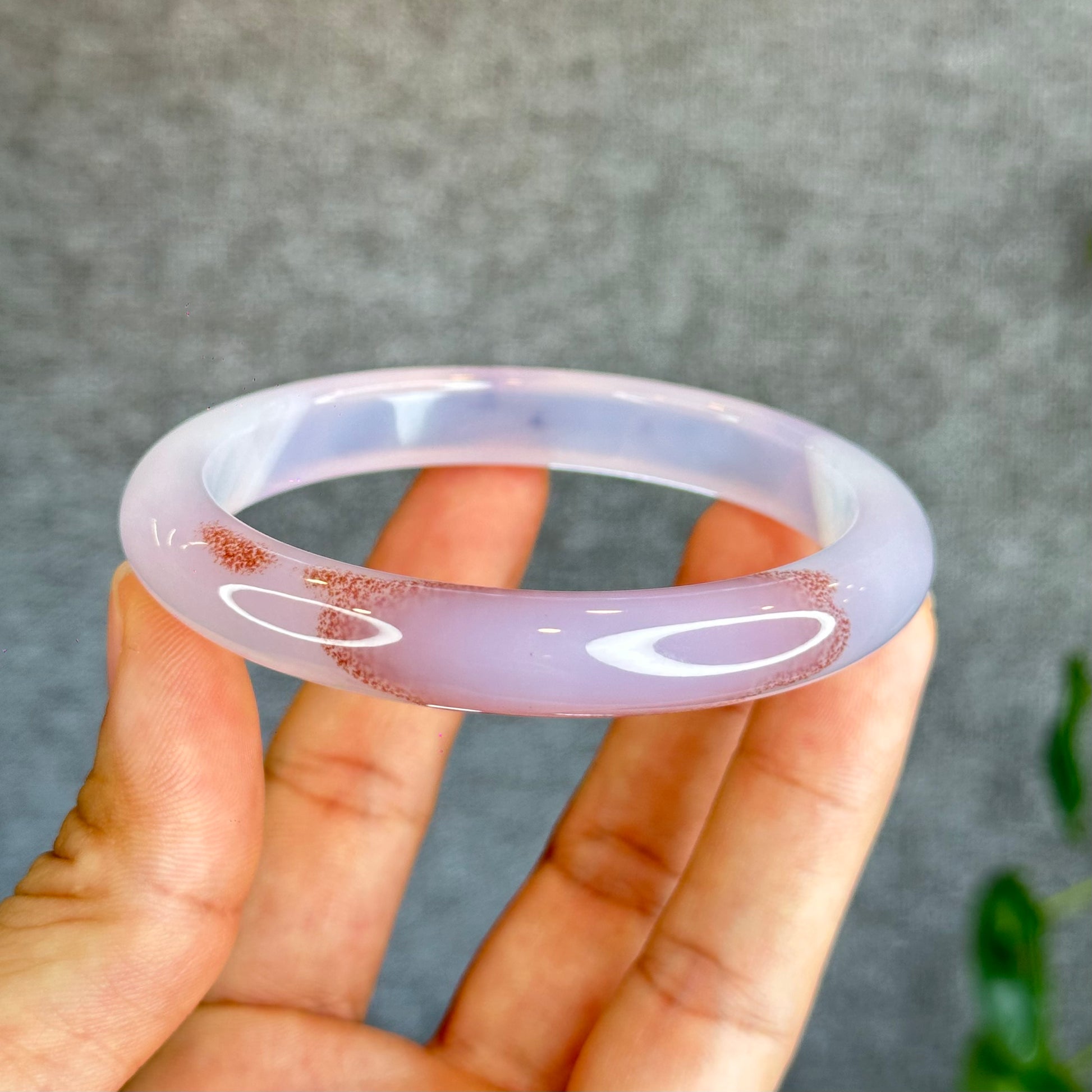 Cinnibar Agate Bangle Leaf Style | Mississauga Crystal Store
