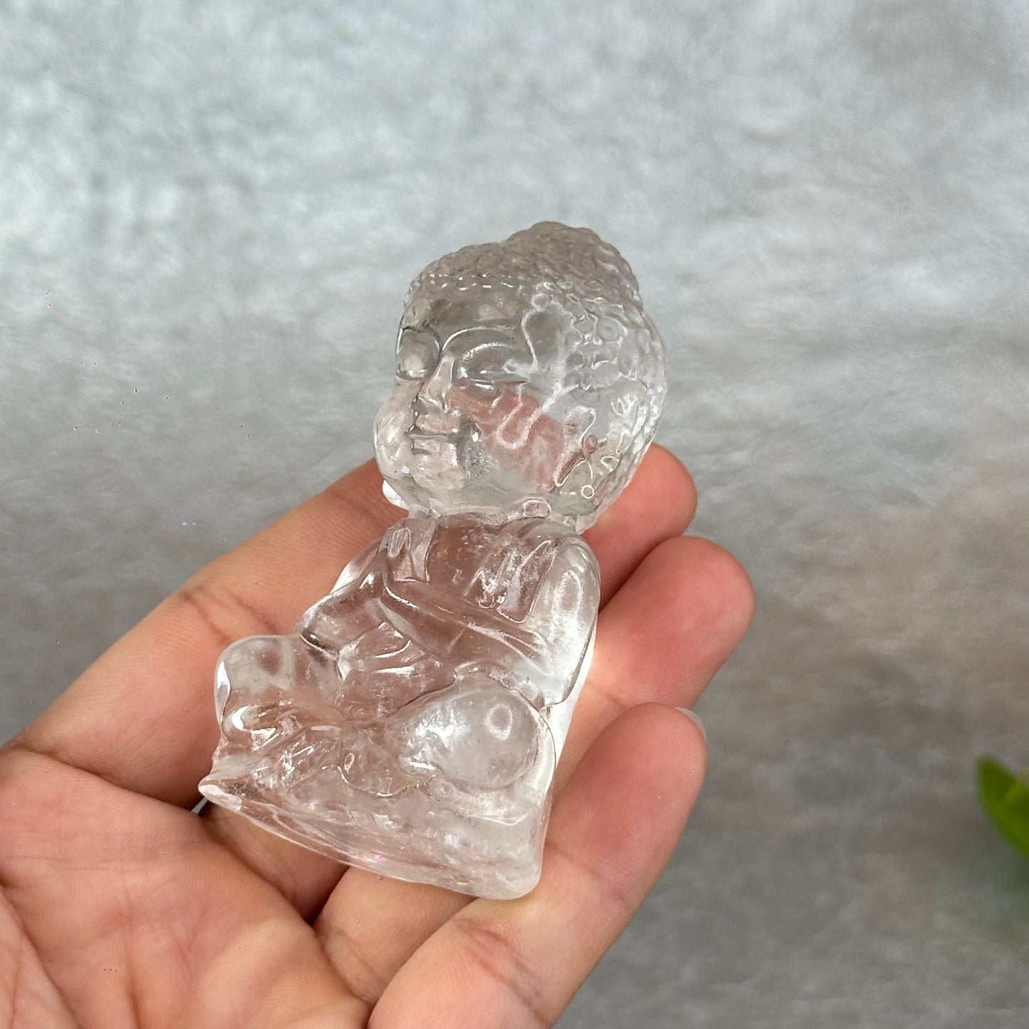 Natural Clear Quartz Buddha Figurine
