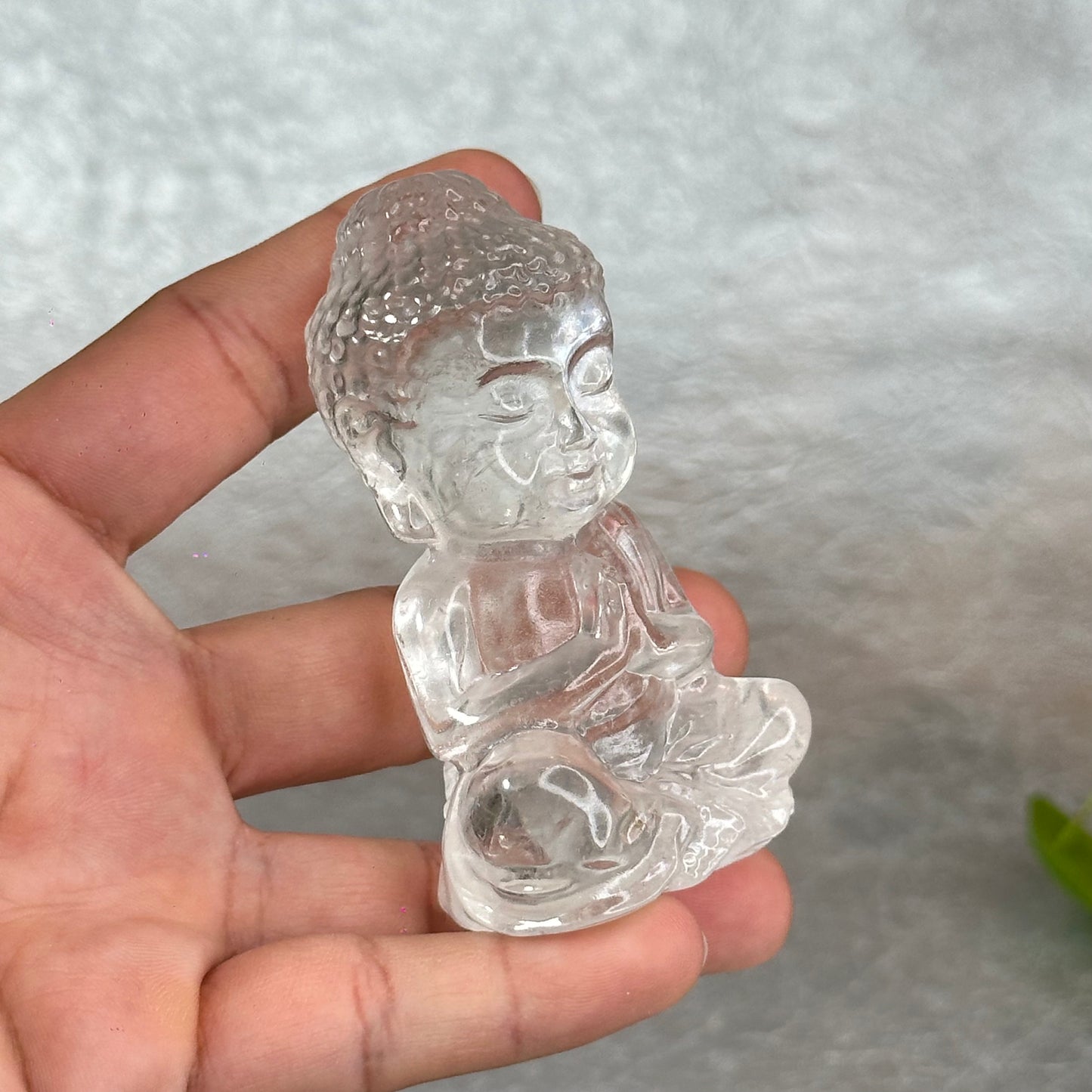 Natural Clear Quartz Buddha Figurine