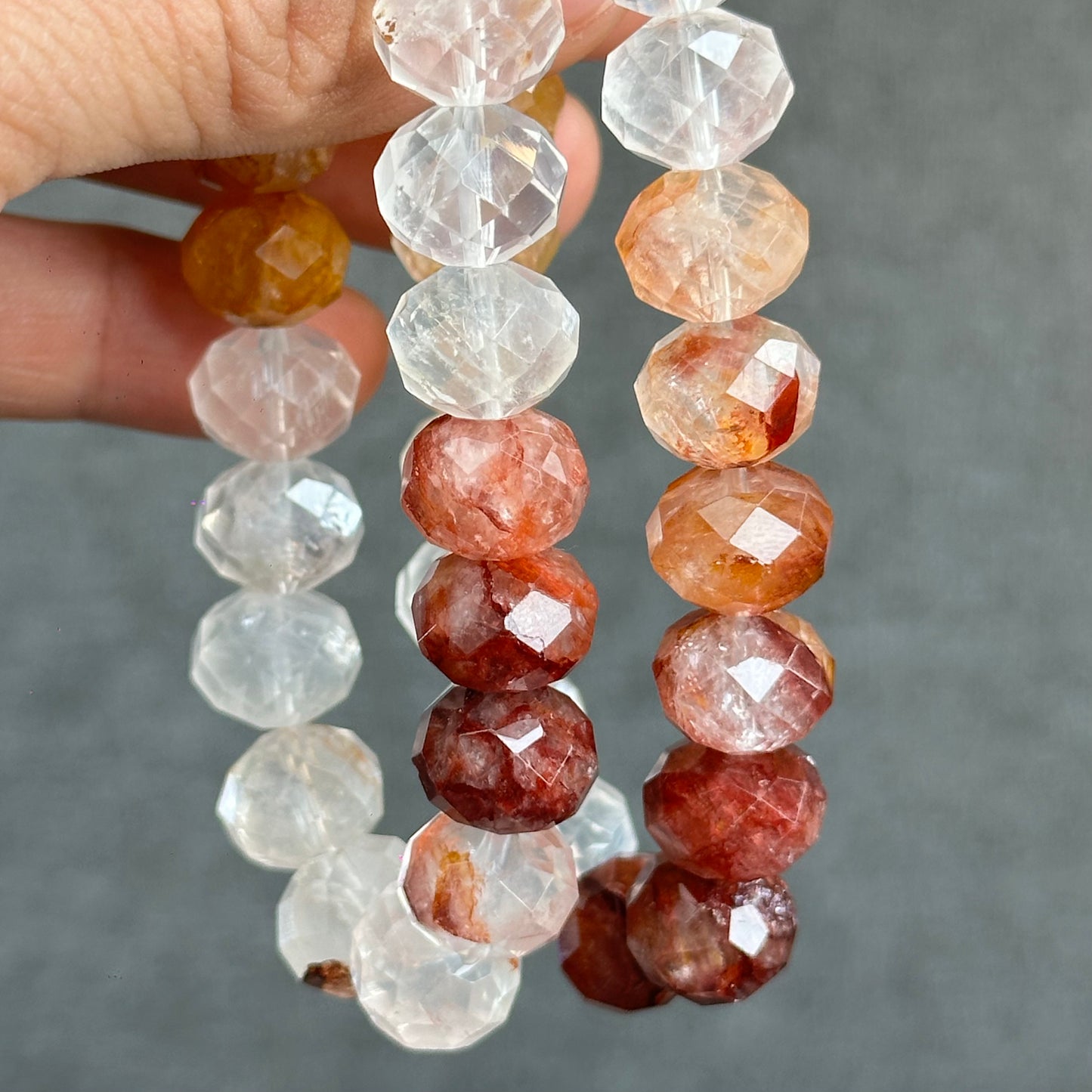 Natural Gradiant Colour Golden Healer Faceted Bracelet