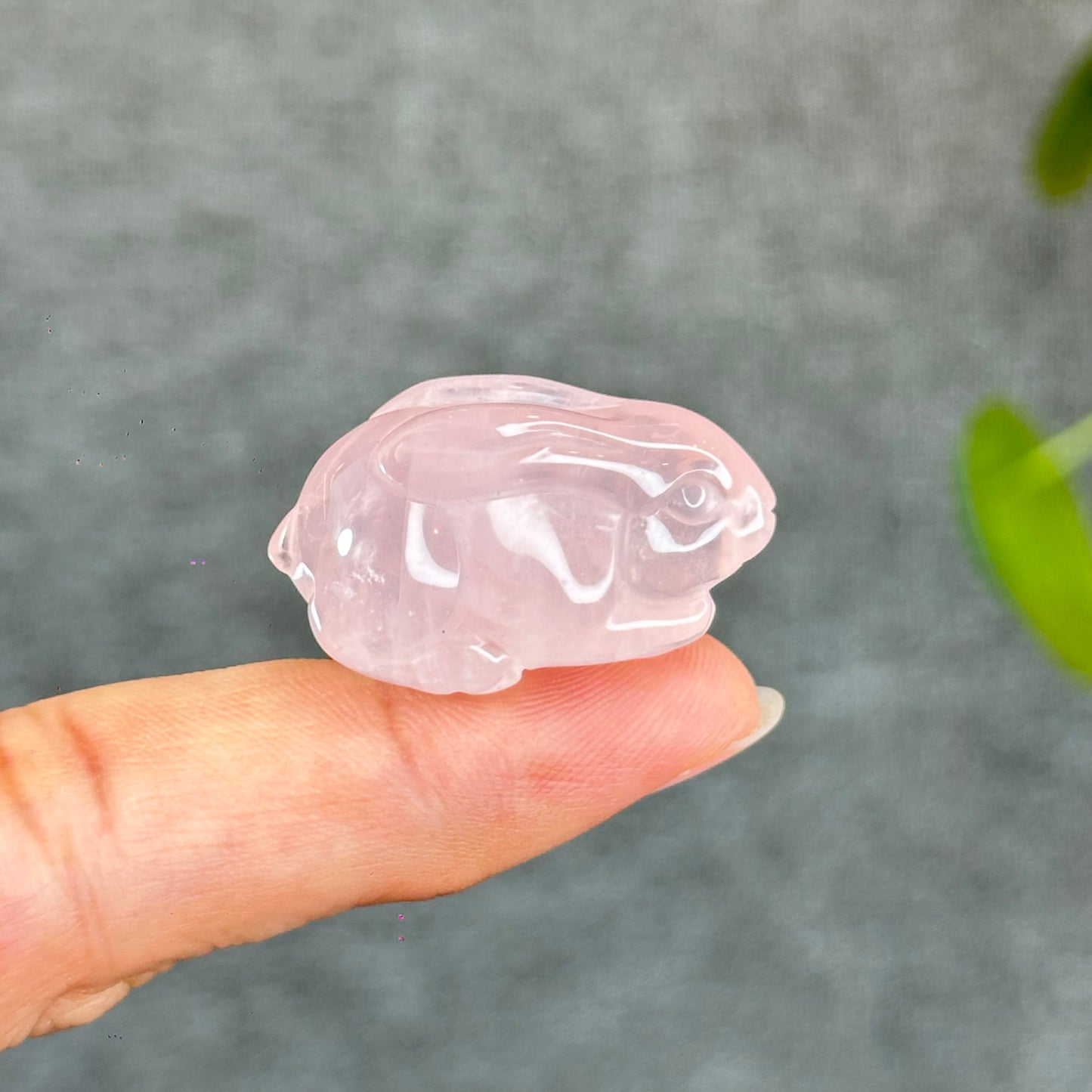 Natural Rose Quartz Bunny Figurine