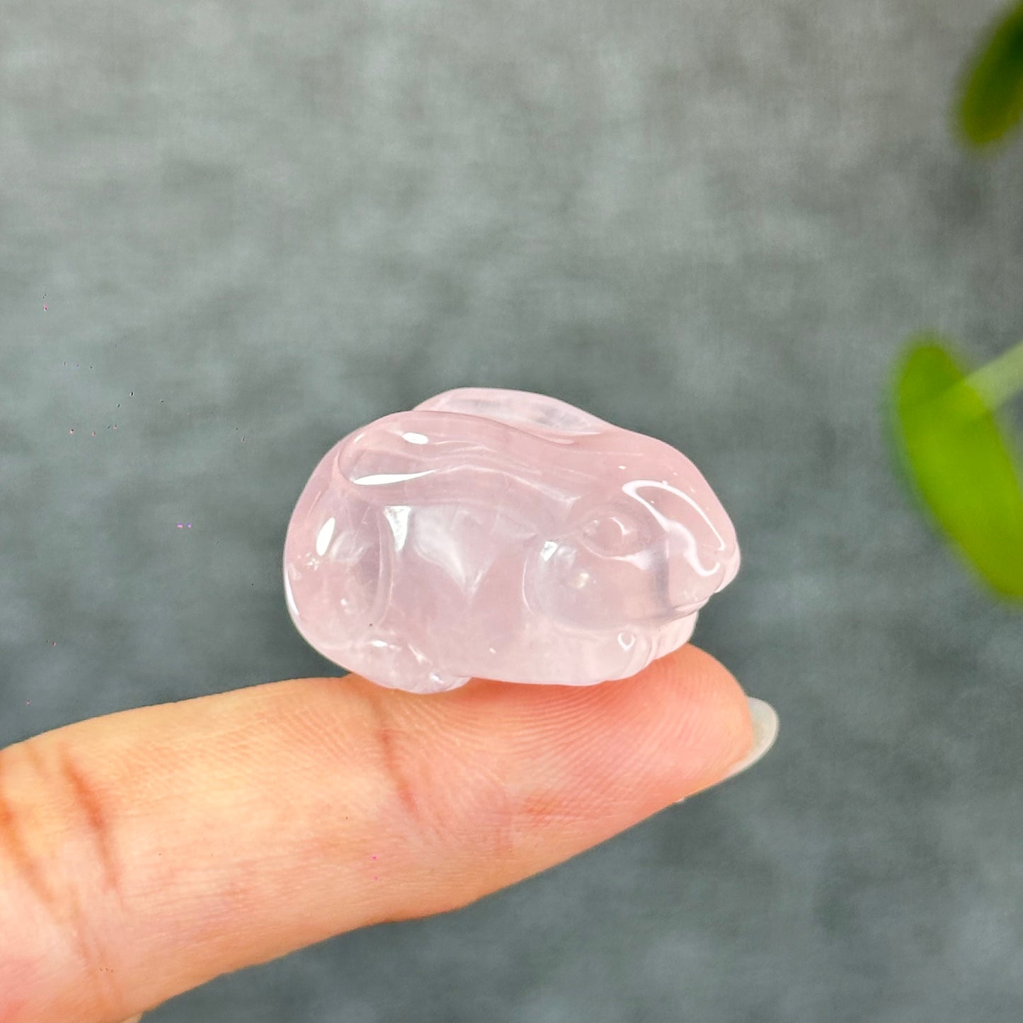 Natural Rose Quartz Bunny Figurine