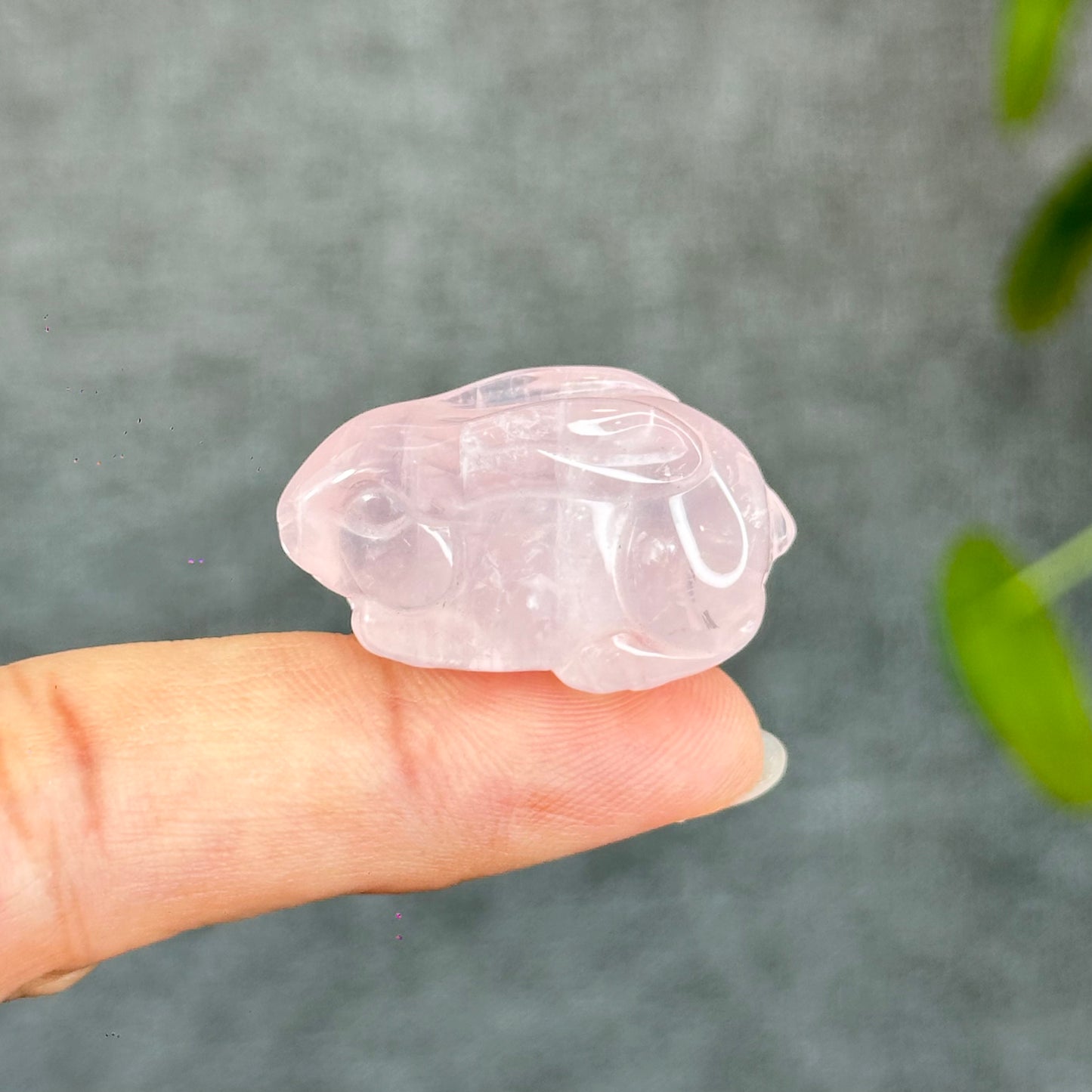 Natural Rose Quartz Bunny Figurine