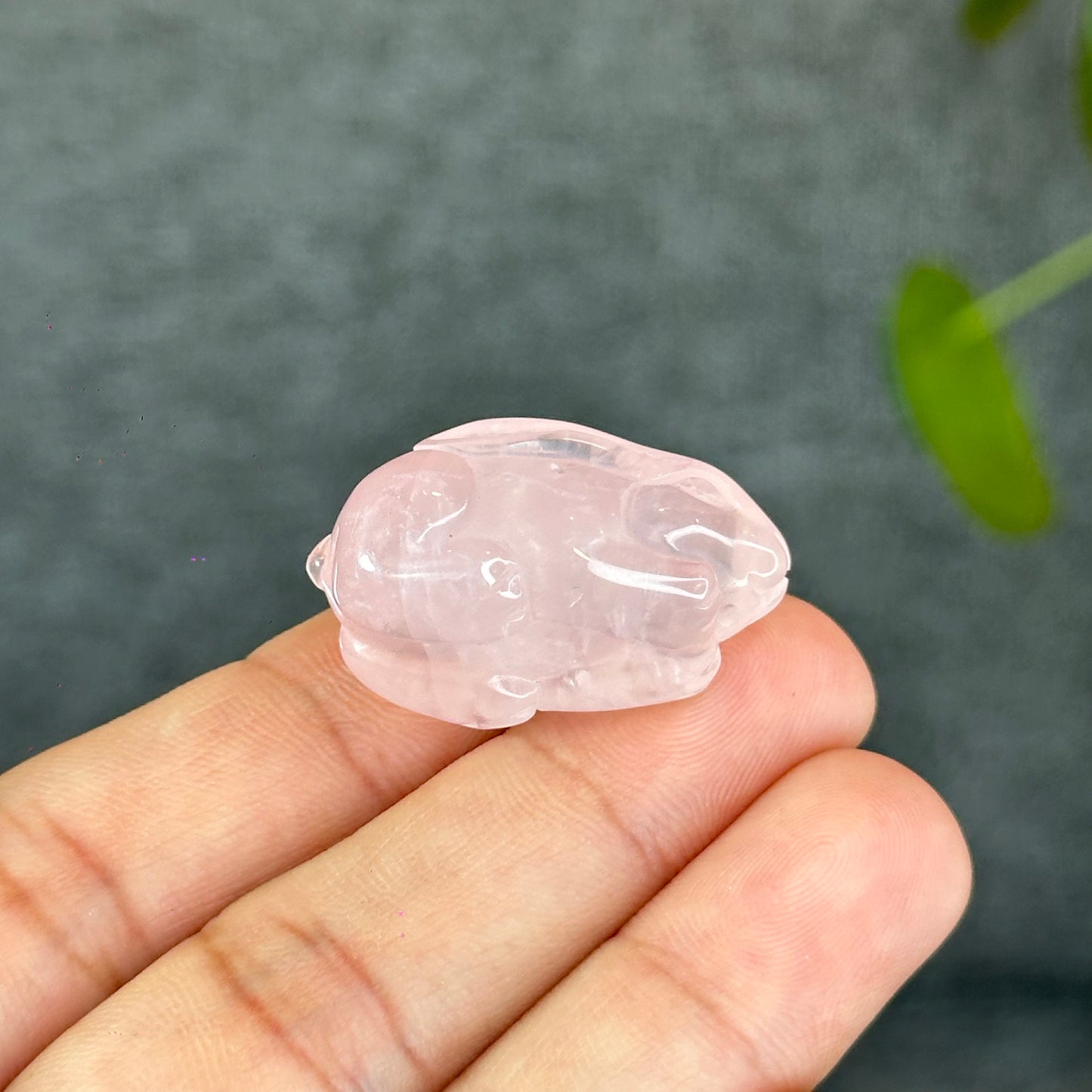 Natural Rose Quartz Bunny Figurine