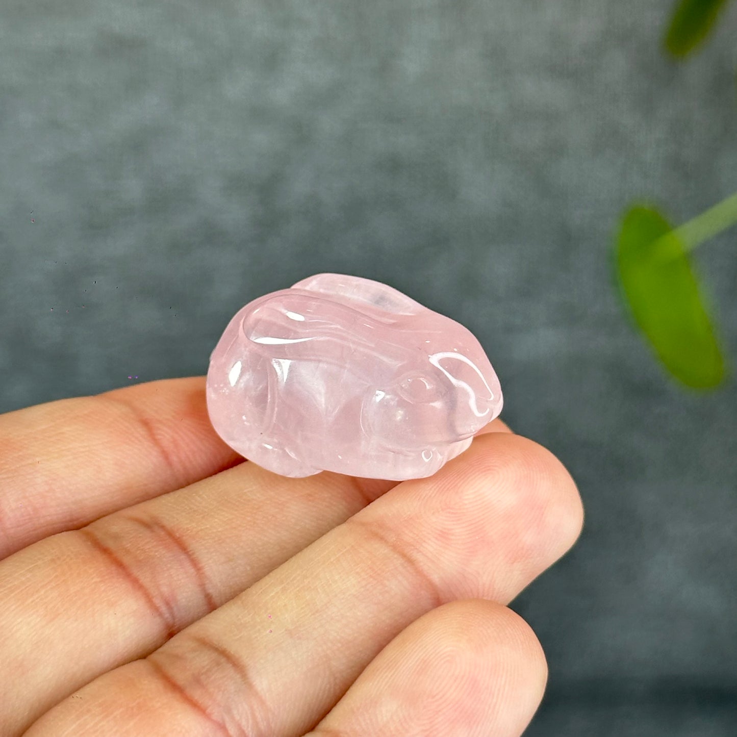 Natural Rose Quartz Bunny Figurine