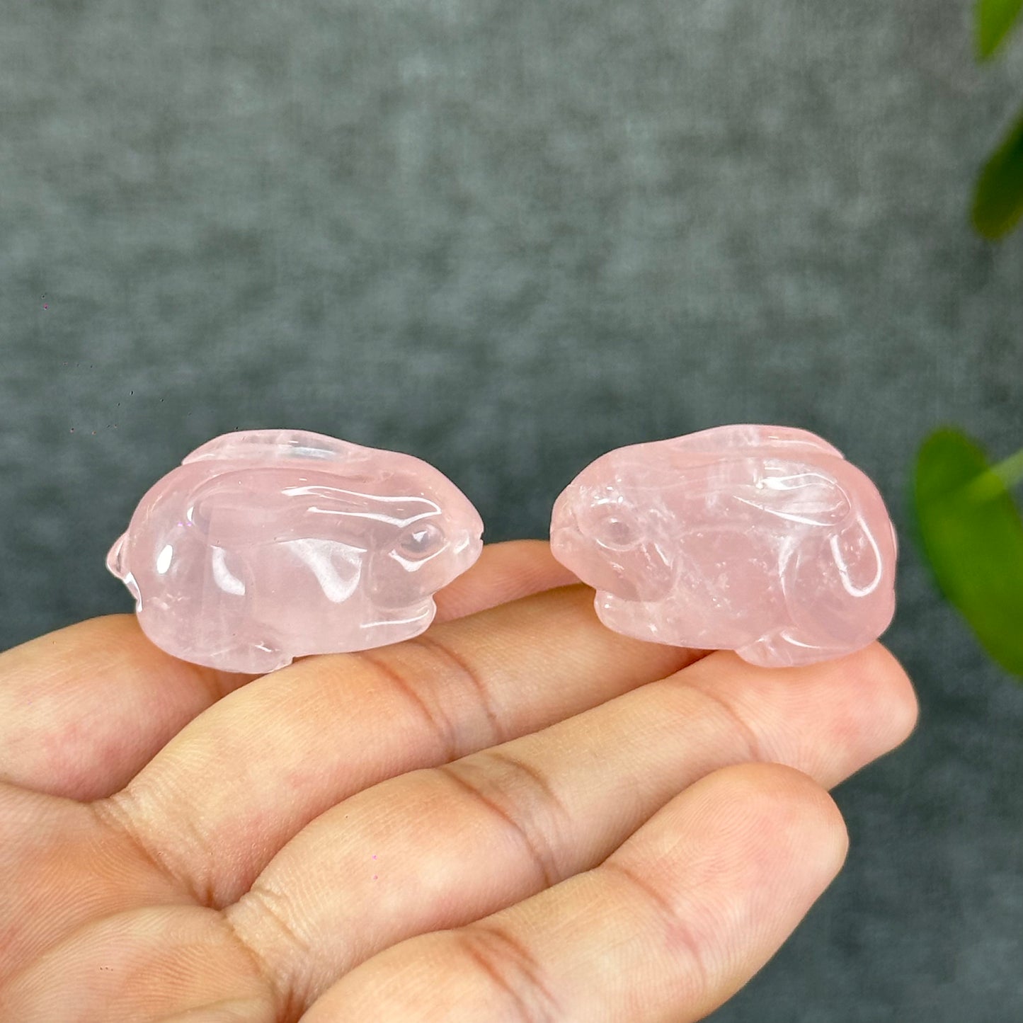 Natural Rose Quartz Bunny Figurine