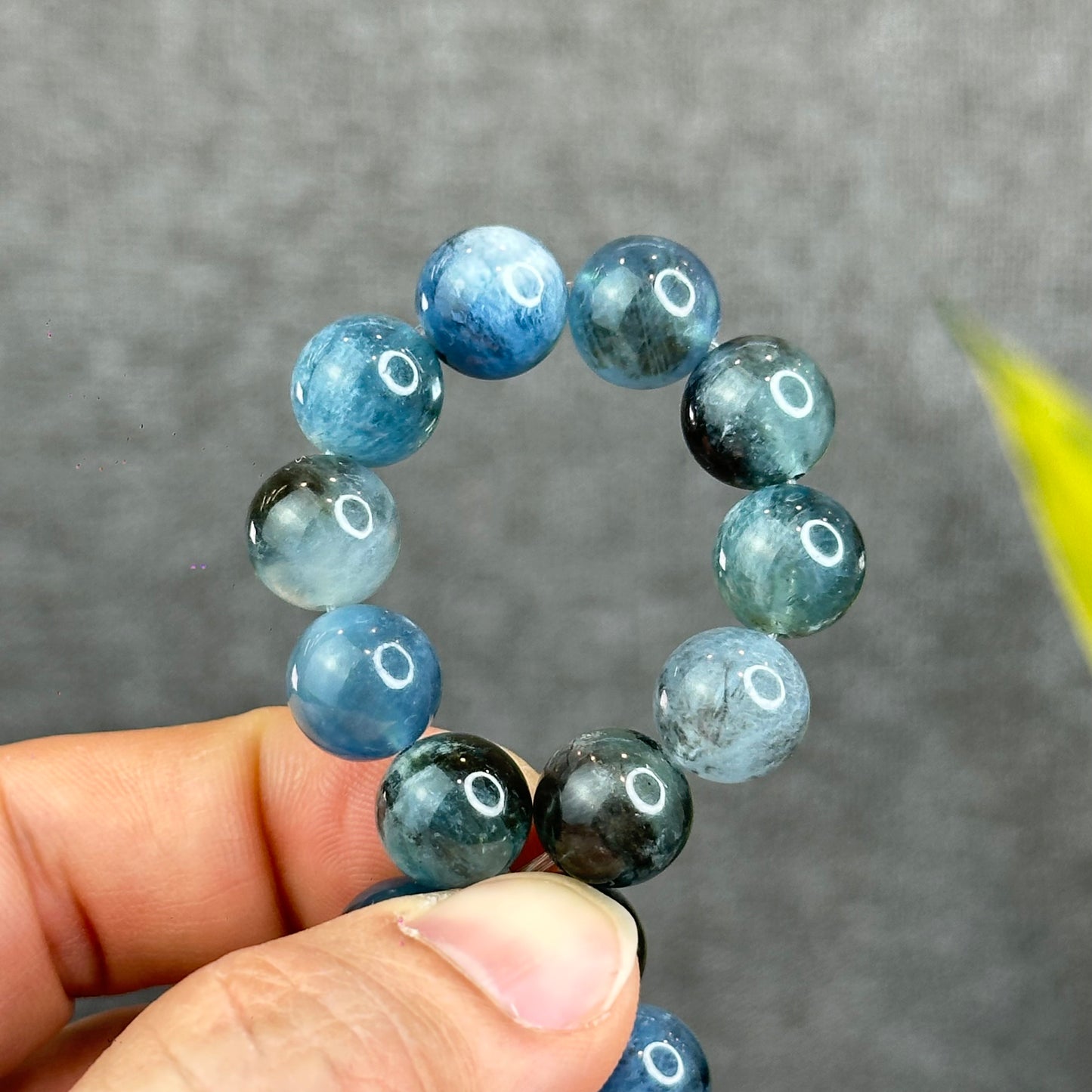Natural Midnight Aquamarine Bracelet Size 10.5 mm