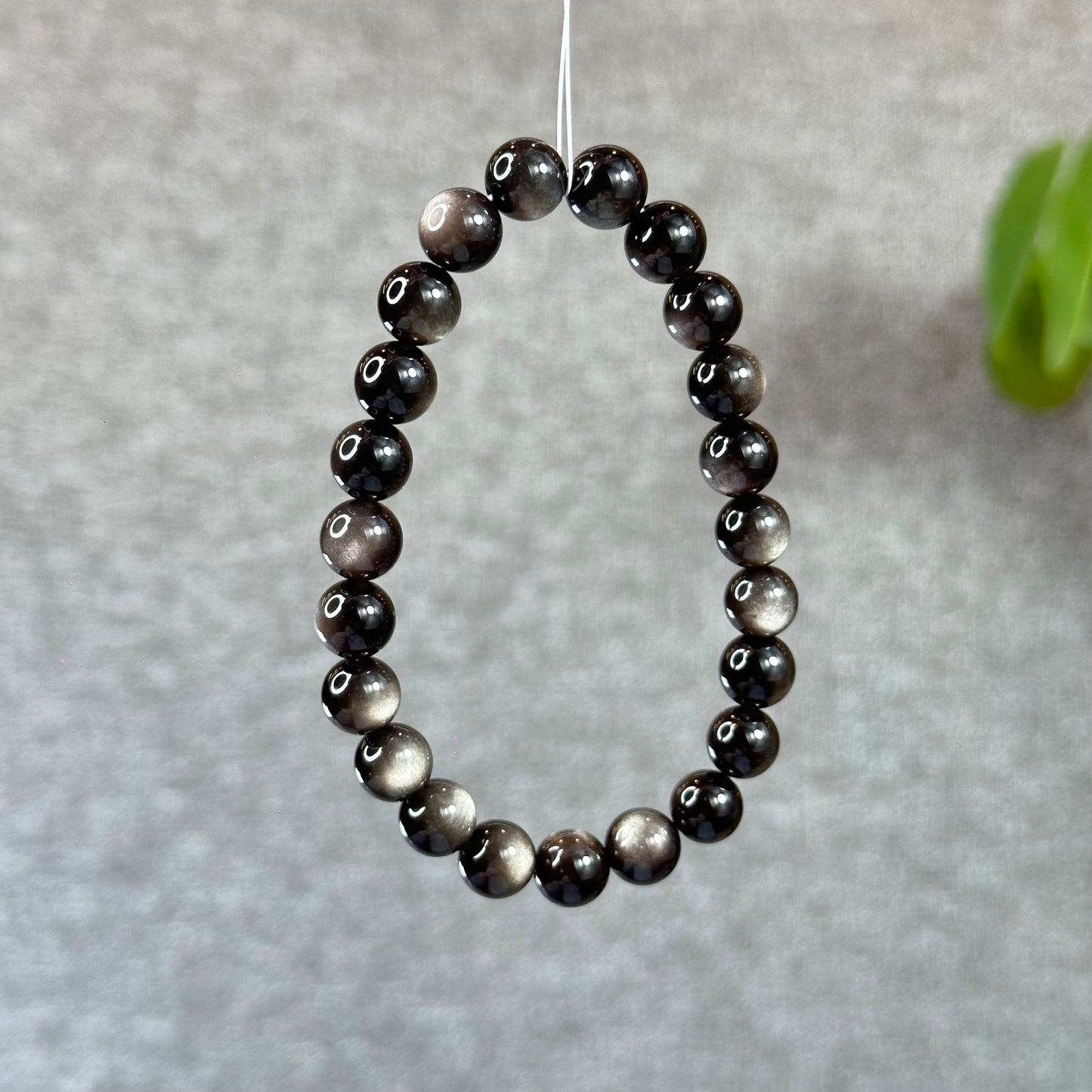 Natural Silver Obsidian VIP Bracelet Size 8 mm