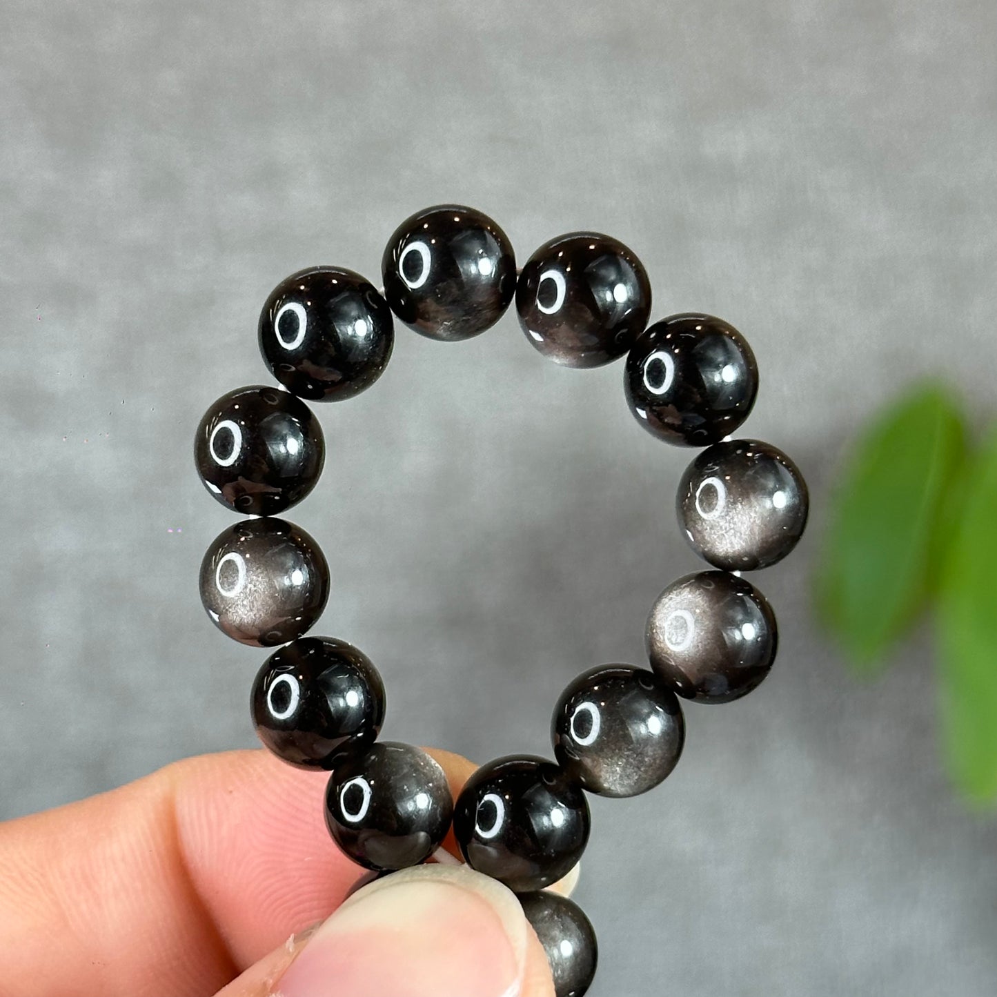 Natural Silver Obsidian VIP Bracelet Size 8 mm