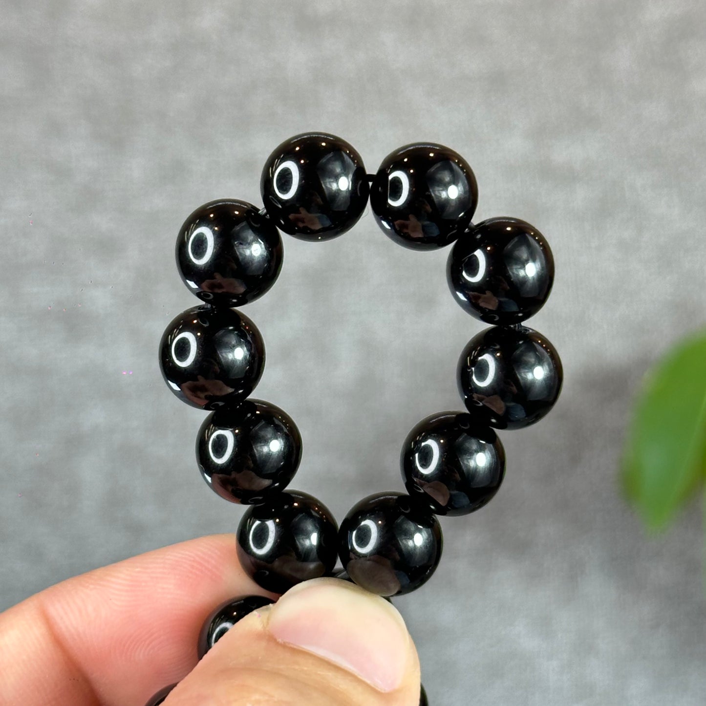 Natural Black Obsidian Bracelet Size 10 mm