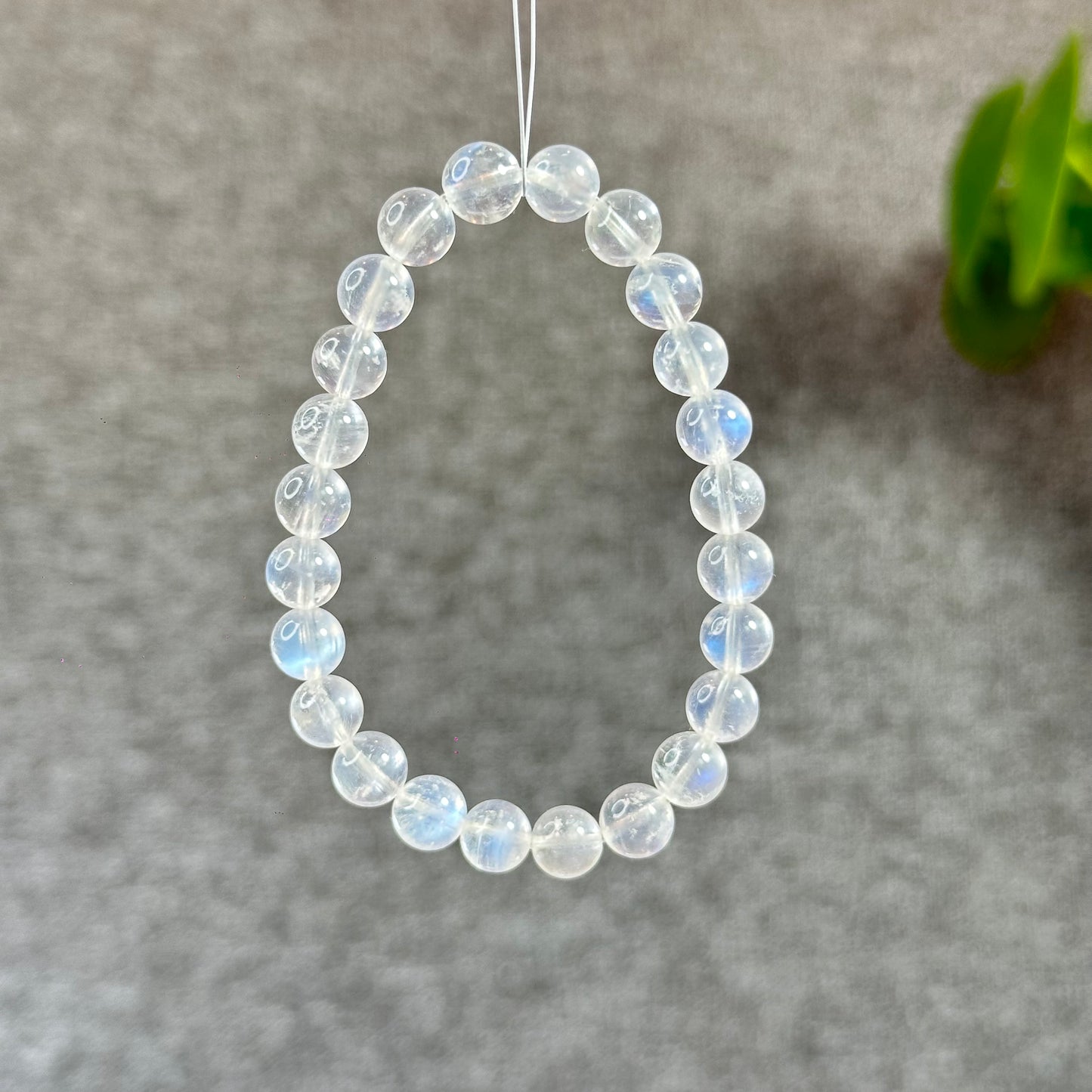 Natural Blue Flash Moonstone Bracelet Size 7.5 mm