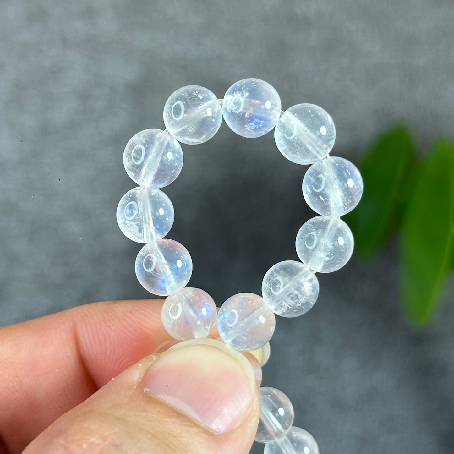 Natural Blue Flash Moonstone Bracelet Size 7.5 mm
