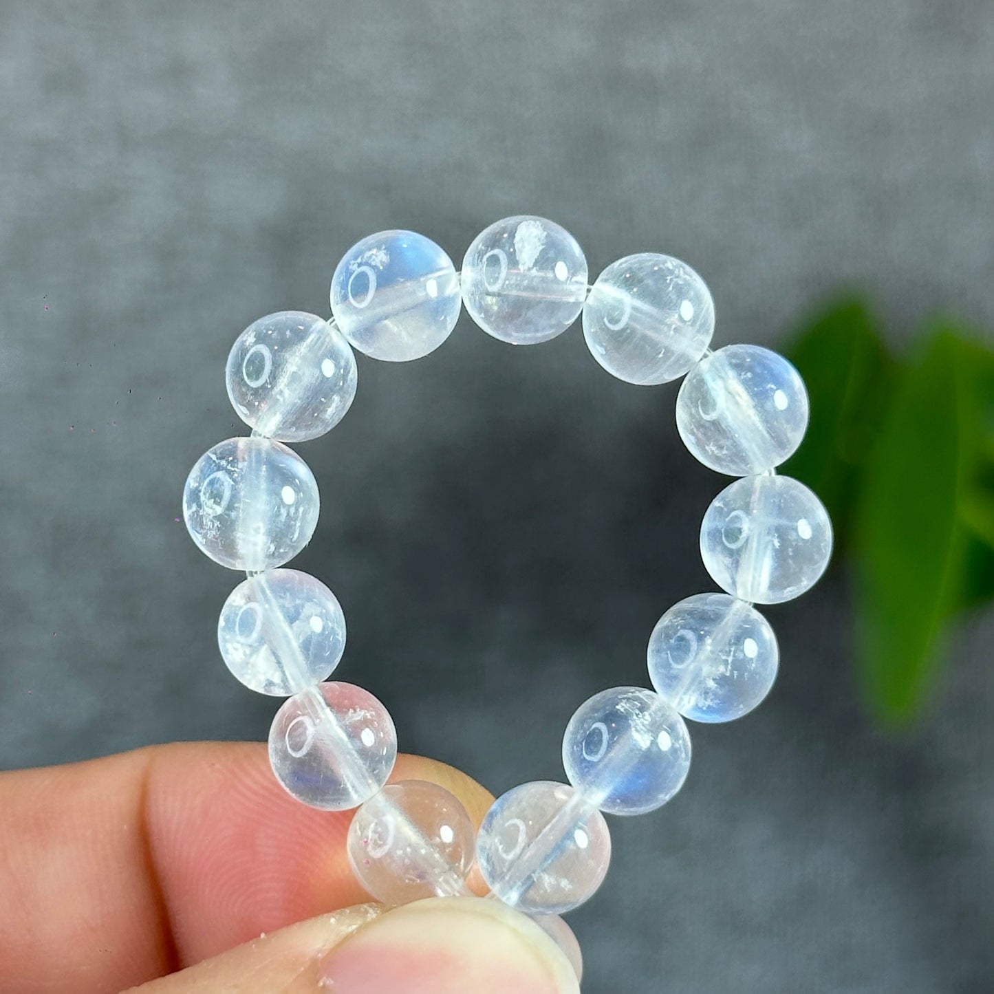 Natural Blue Flash Moonstone Bracelet Size 7.5 mm