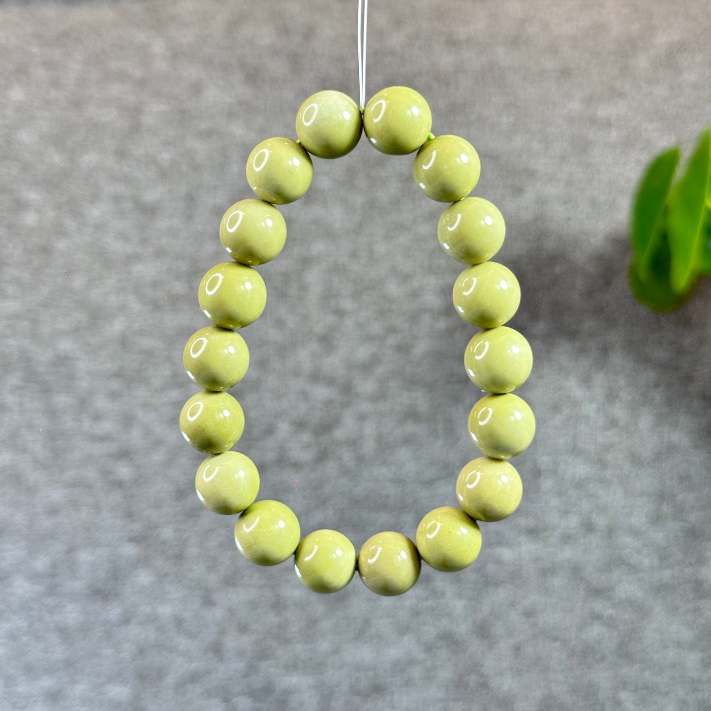 Natural Pastel Green Alashan Agate Bracelet Size 11.8 mm