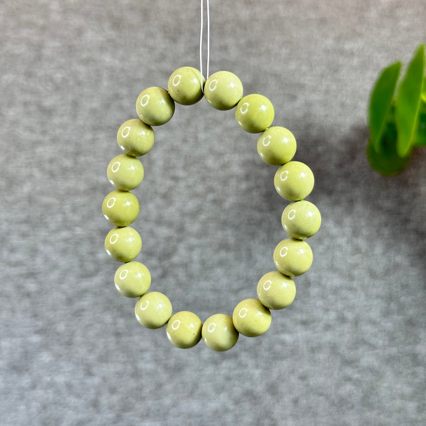 Natural Pastel Green Alashan Agate Bracelet Size 11.2 mm