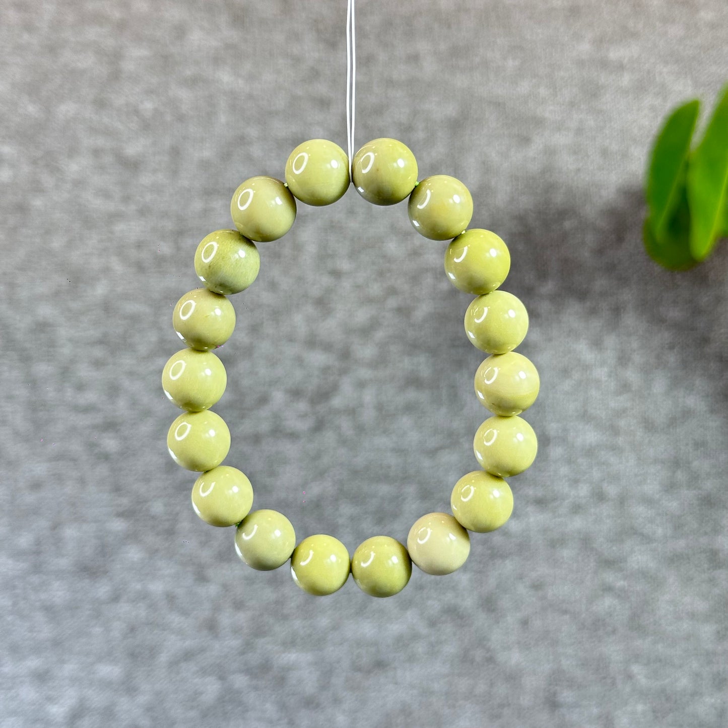 Natural Pastel Green Alashan Agate Bracelet Size 11.2 mm