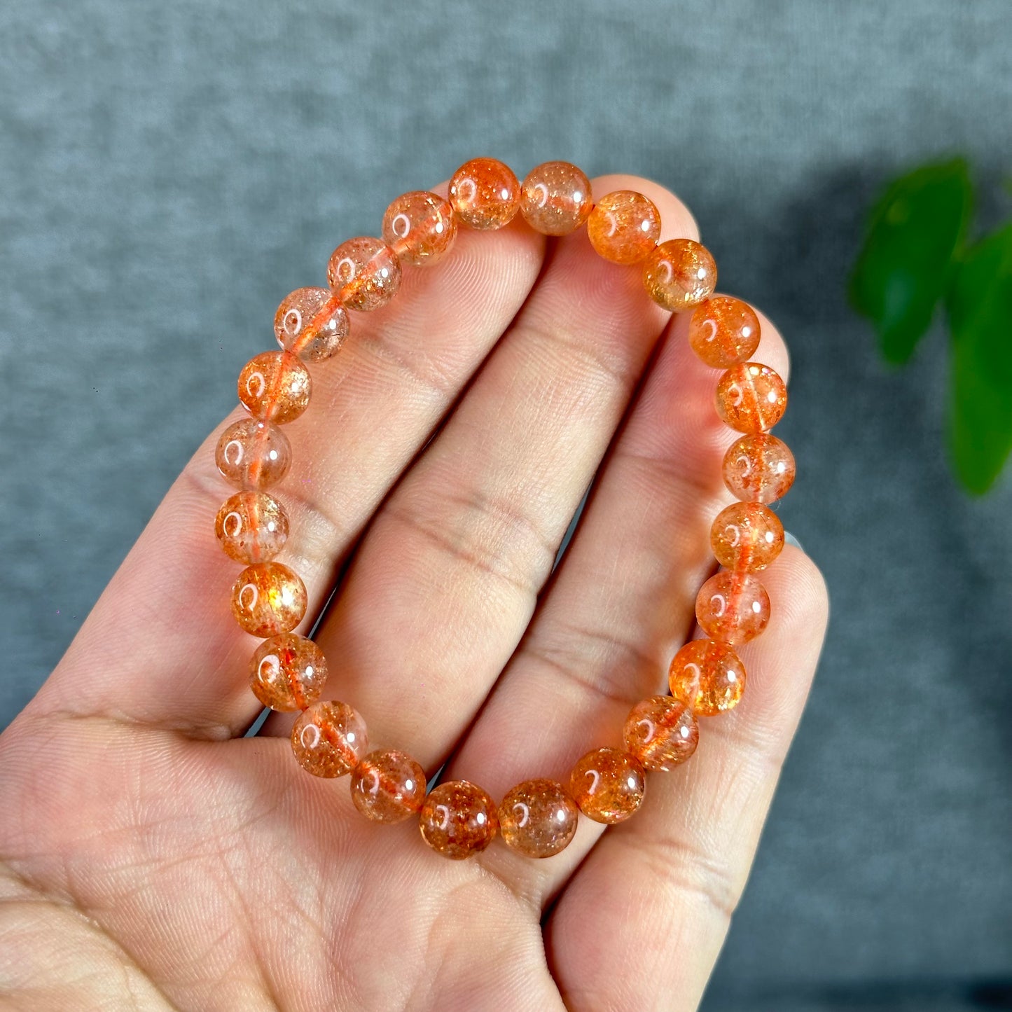 Natural Golden Sunstone Bracelet Size 7.5 mm