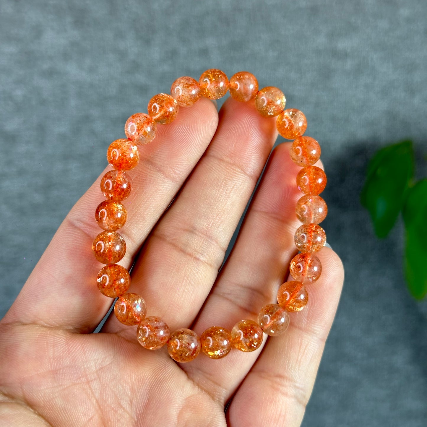 Natural Golden Sunstone Bracelet Size 7.5 mm