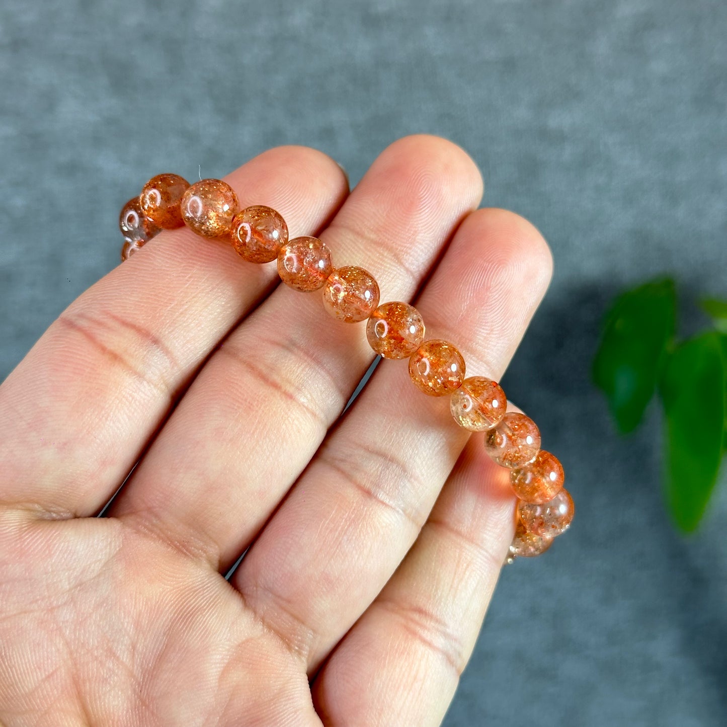 Natural Golden Sunstone Bracelet Size 7.5 mm