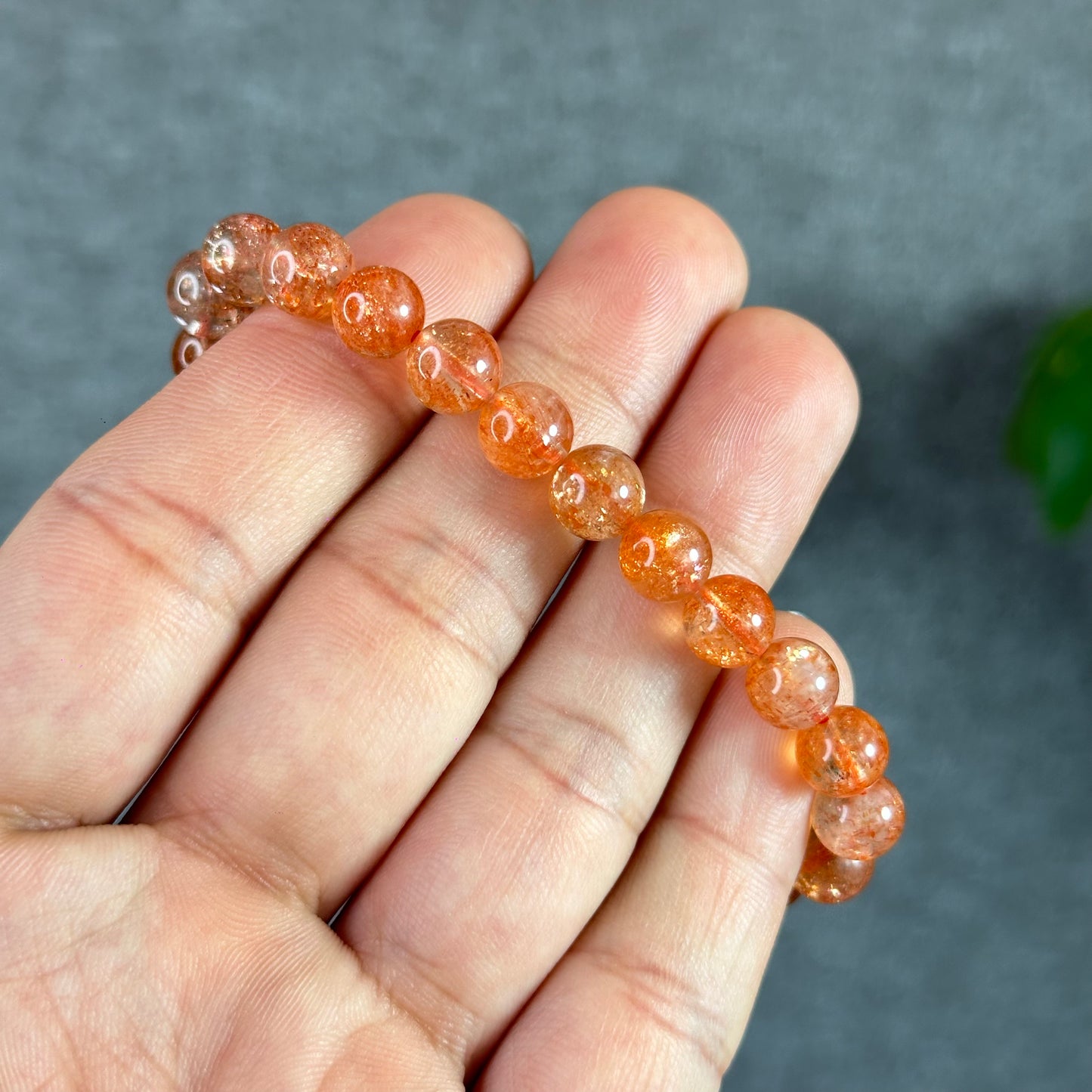 Natural Golden Sunstone Bracelet Size 7.5 mm