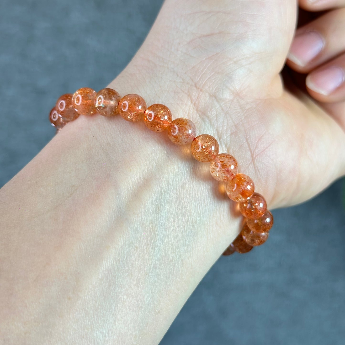 Natural Golden Sunstone Bracelet Size 7.5 mm
